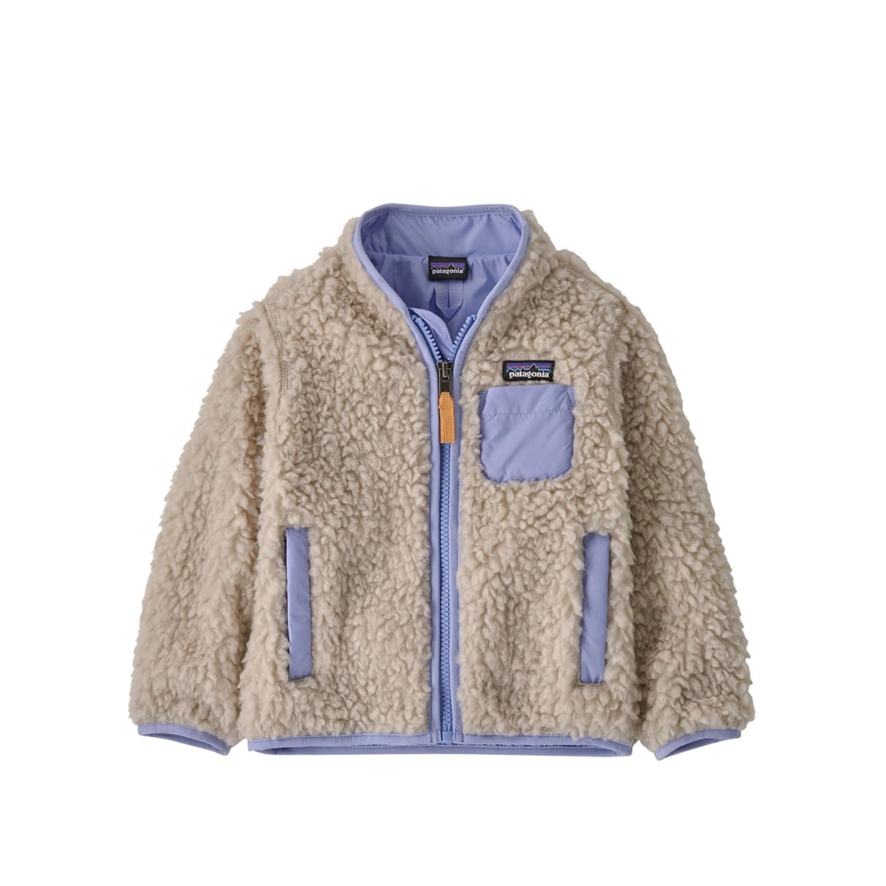 Baby Patagonia Retro Fleece Jacket (Natural w/Pale Periwinkle)