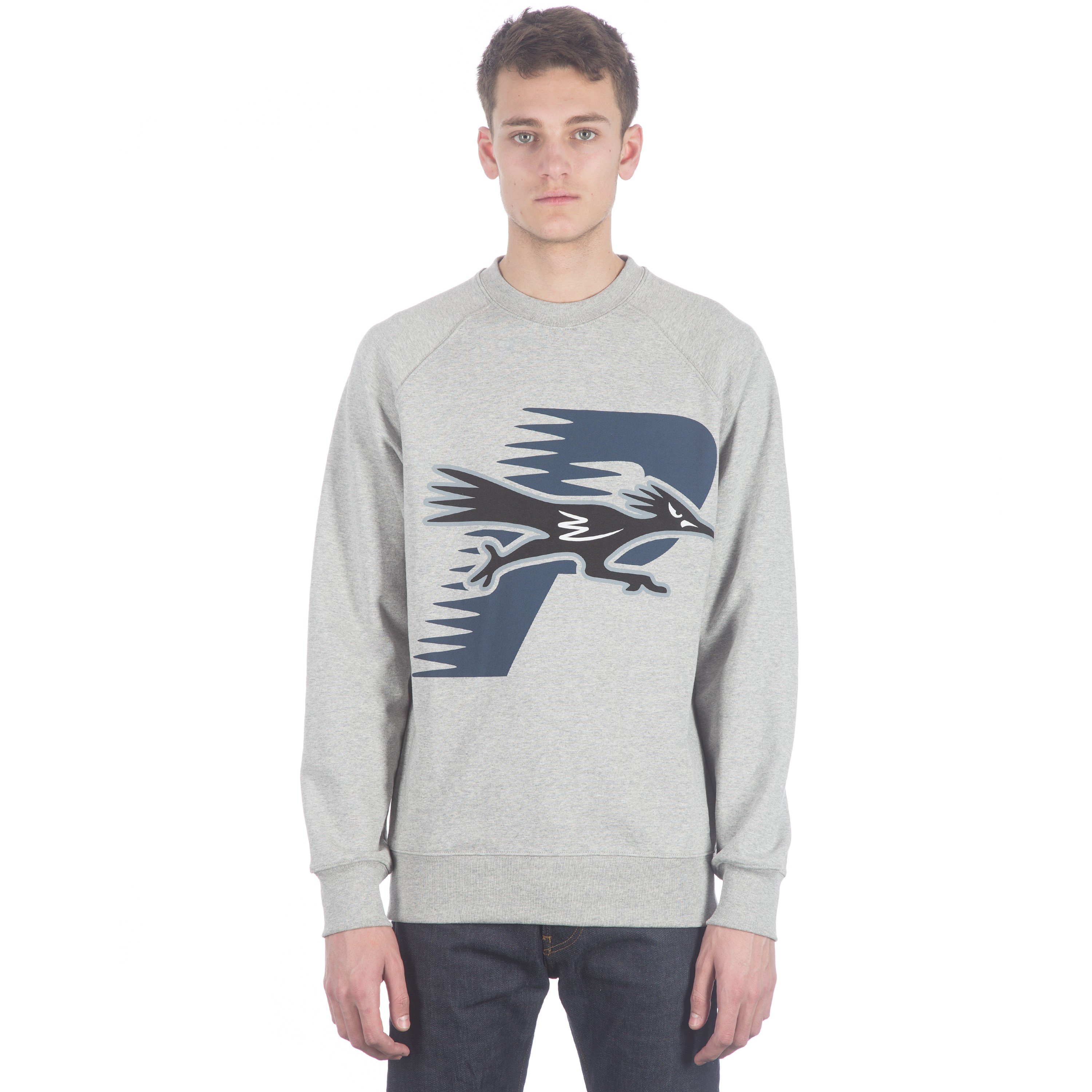Palace Roadrunner Crew Neck Sweatshirt Grey Marl Consortium