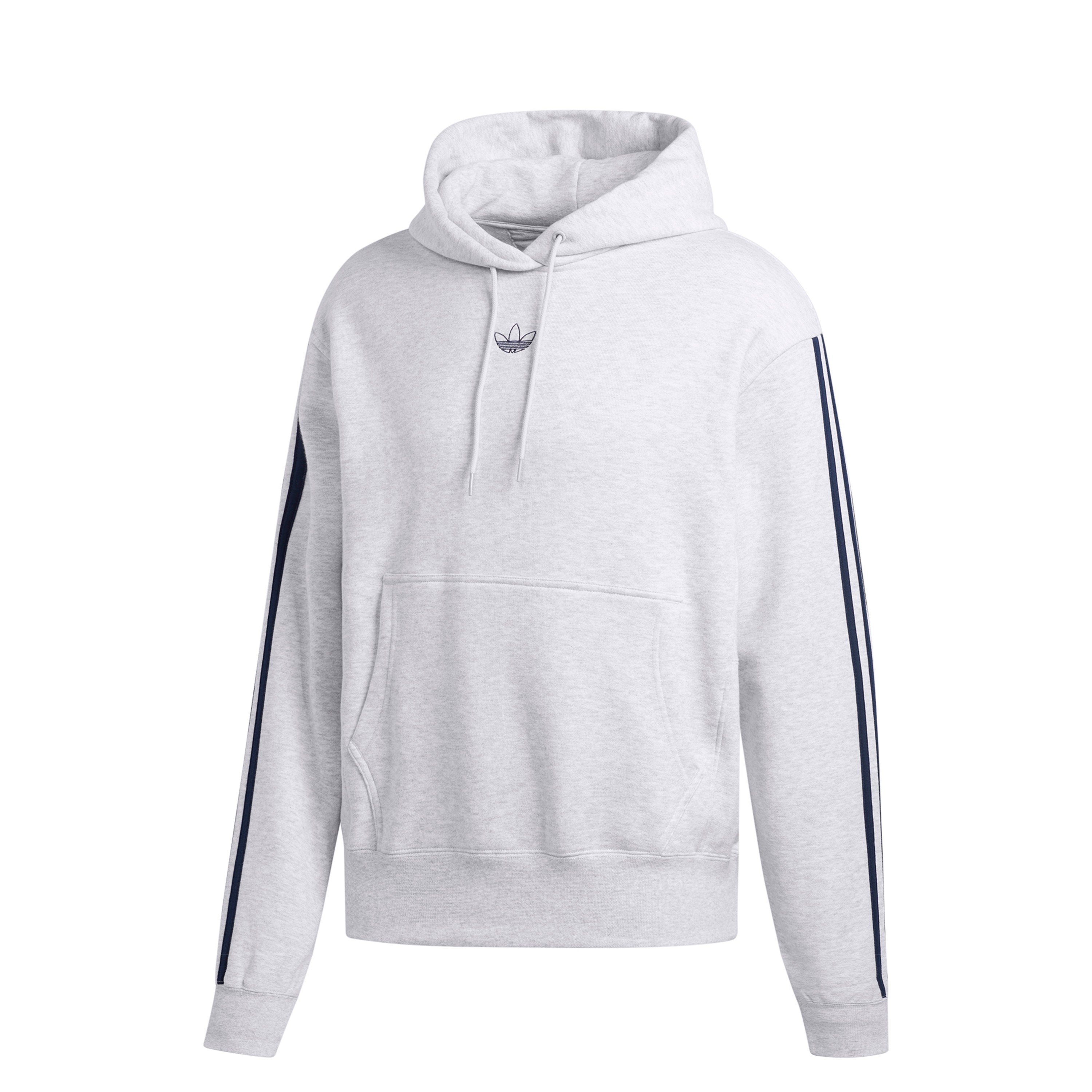 adidas Originals Off Court Pullover Hooded Sweatshirt Light Grey Heather Collegiate Navy DV3255 Consortium