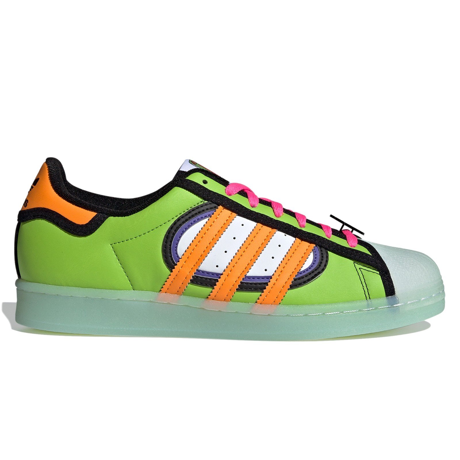 Adidas originals superstar green and orange hot sale