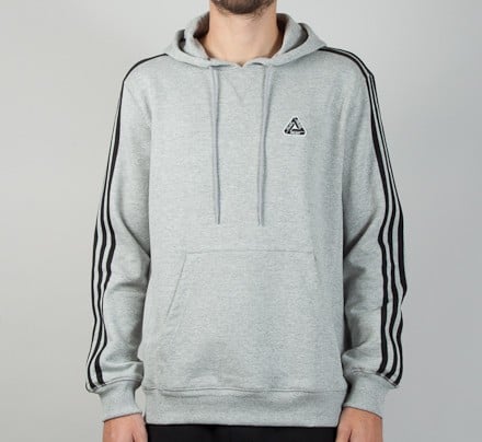 Adidas x Palace Pullover Hooded Sweatshirt (Heather Grey) - Consortium.