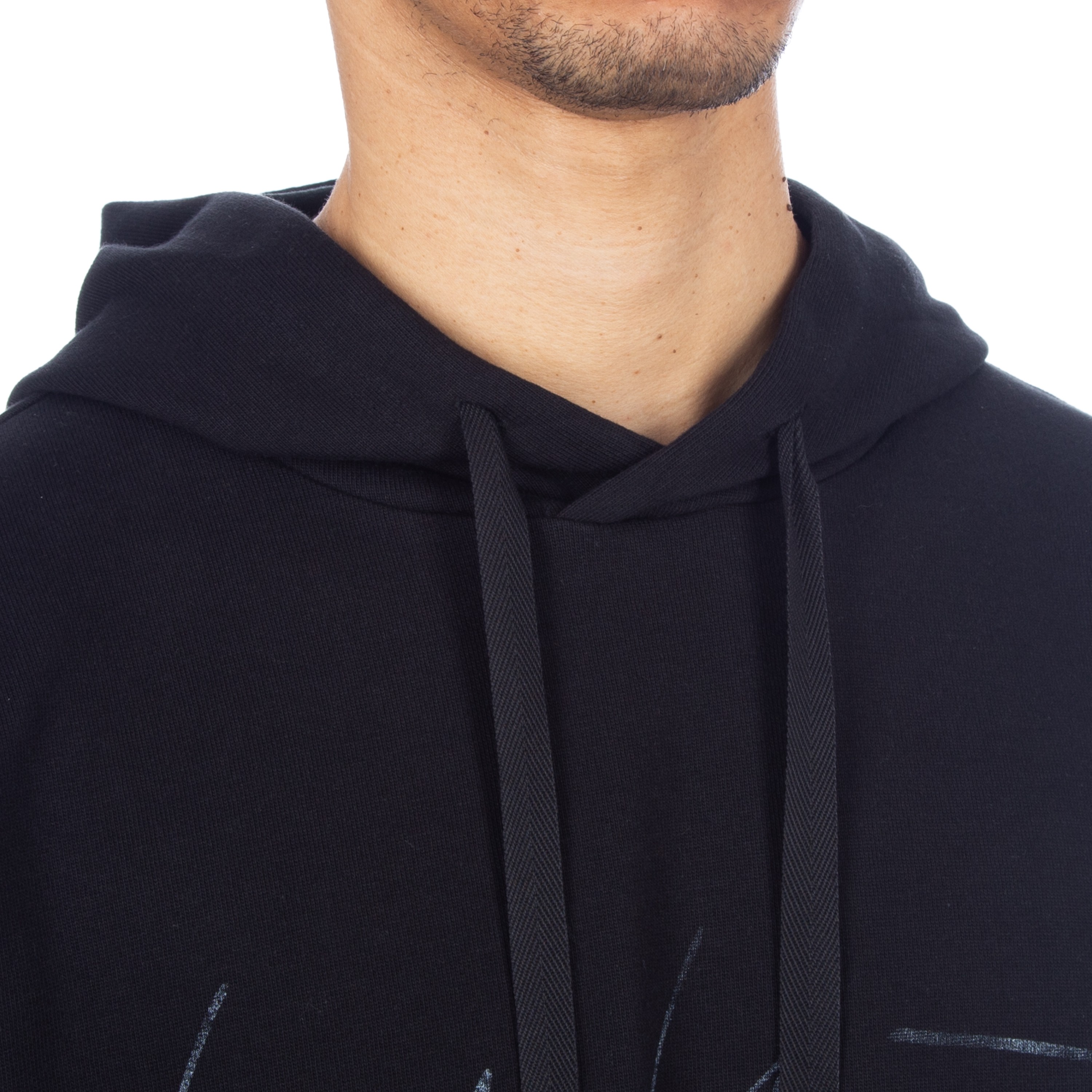 adidas Y-3 Distressed Signature Pullover Hooded Sweatshirt (Black ...
