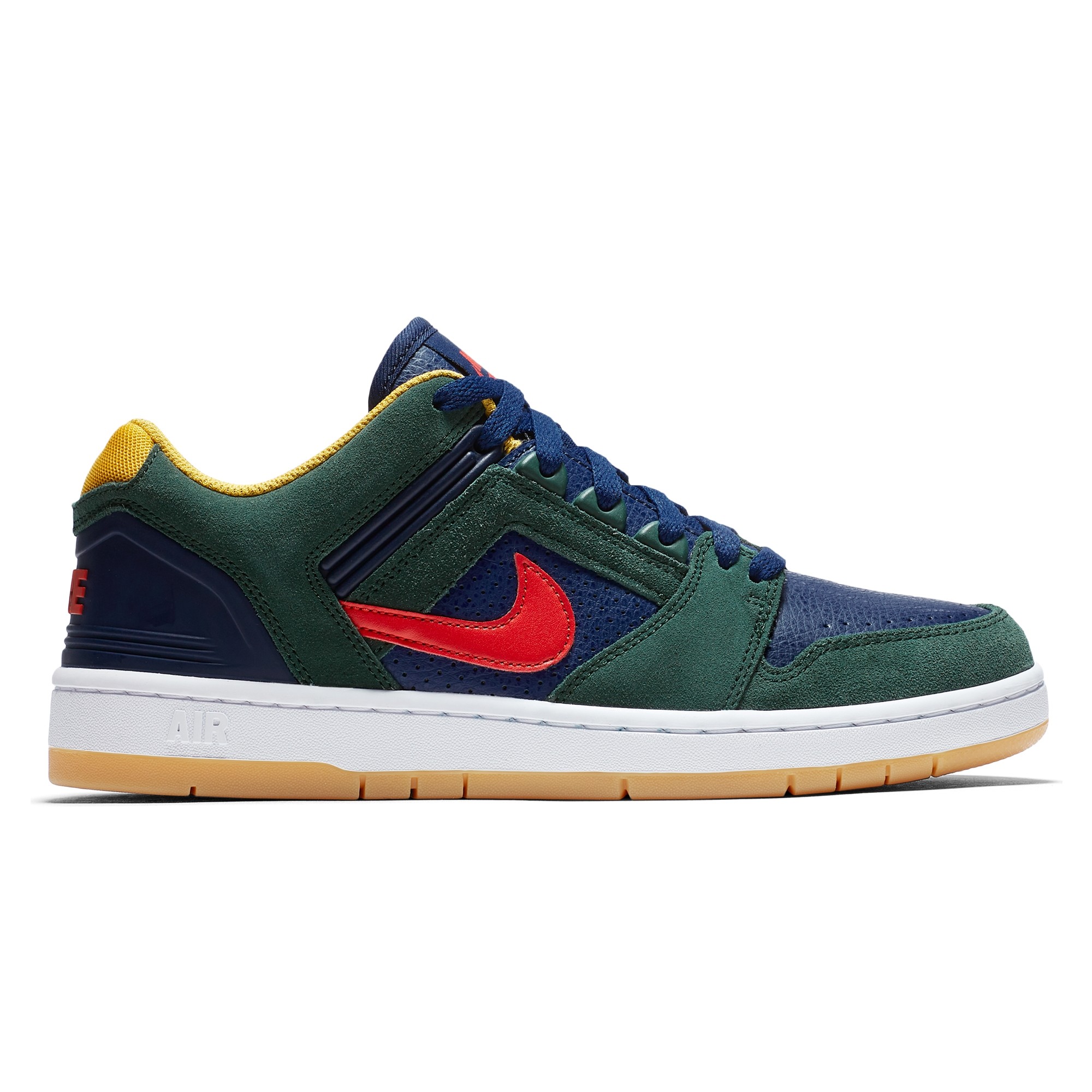 Nike SB Air Force II Low 'Rugby' (Midnight Green/Habanero Red-Blue Void ...