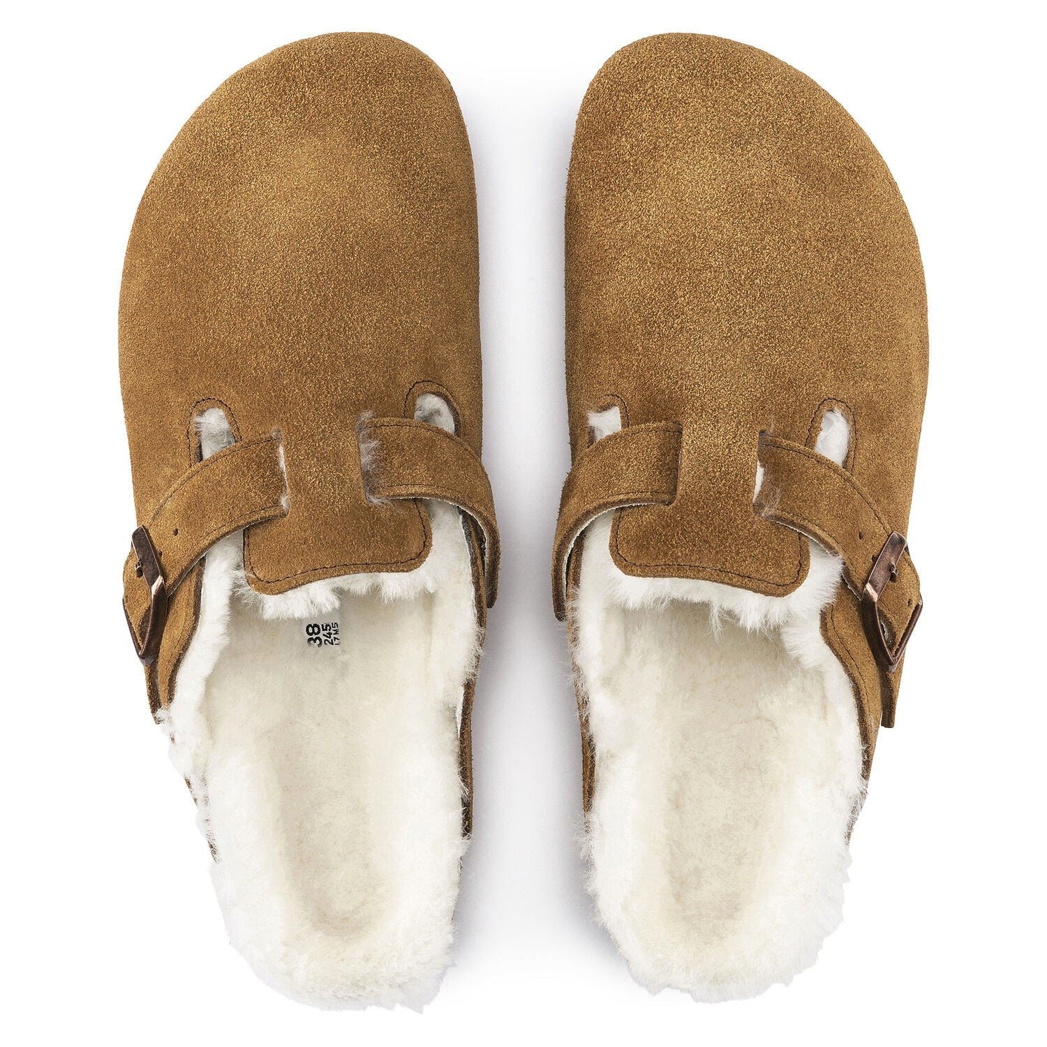 Birkenstock Boston Fur Suede Leather Regular Fit (Mink) 1001140
