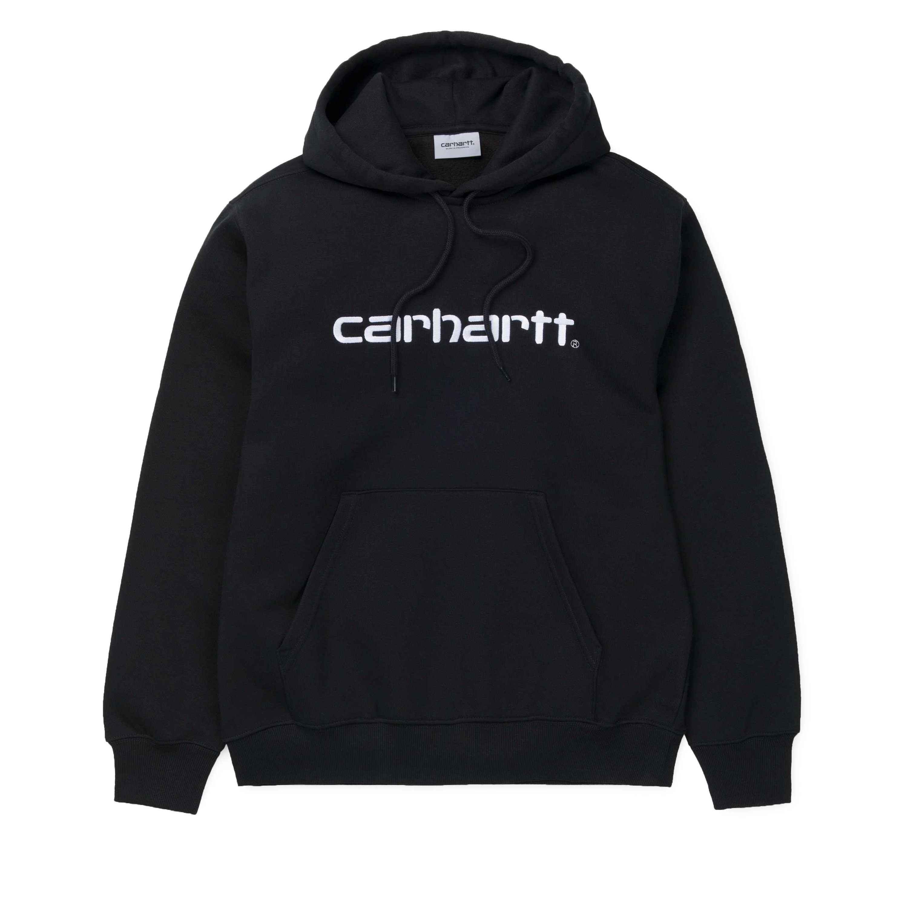 Carhartt Pullover Hooded Sweatshirt (Black/White) - I025479.89.91.03 ...