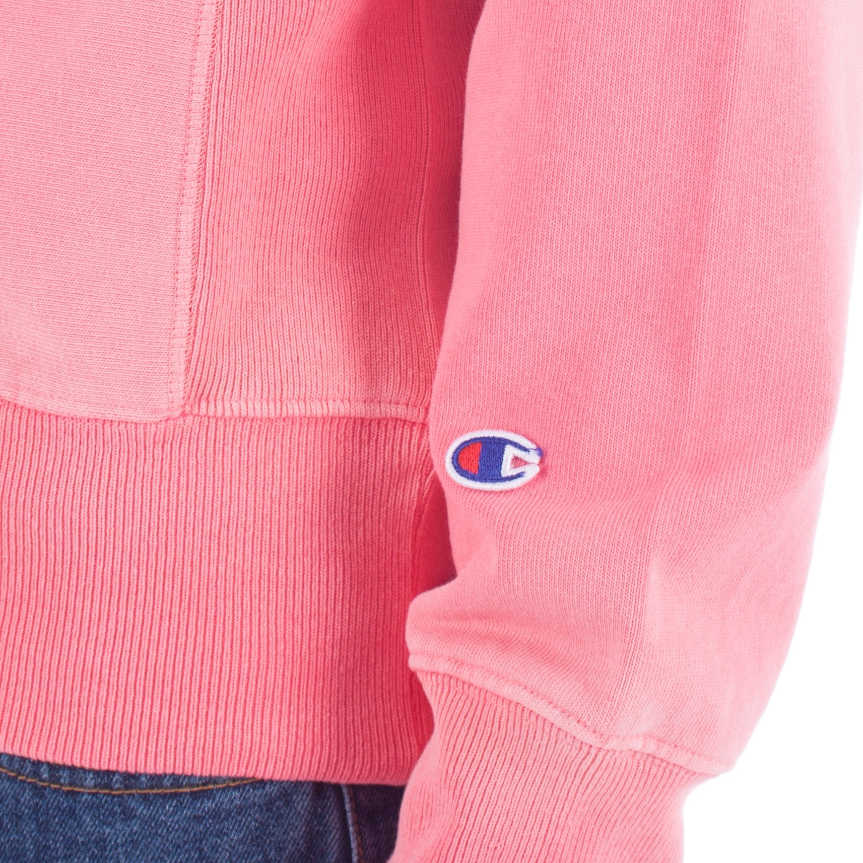 Champion Reverse Weave Crew Neck Sweatshirt (Pink) - Consortium.