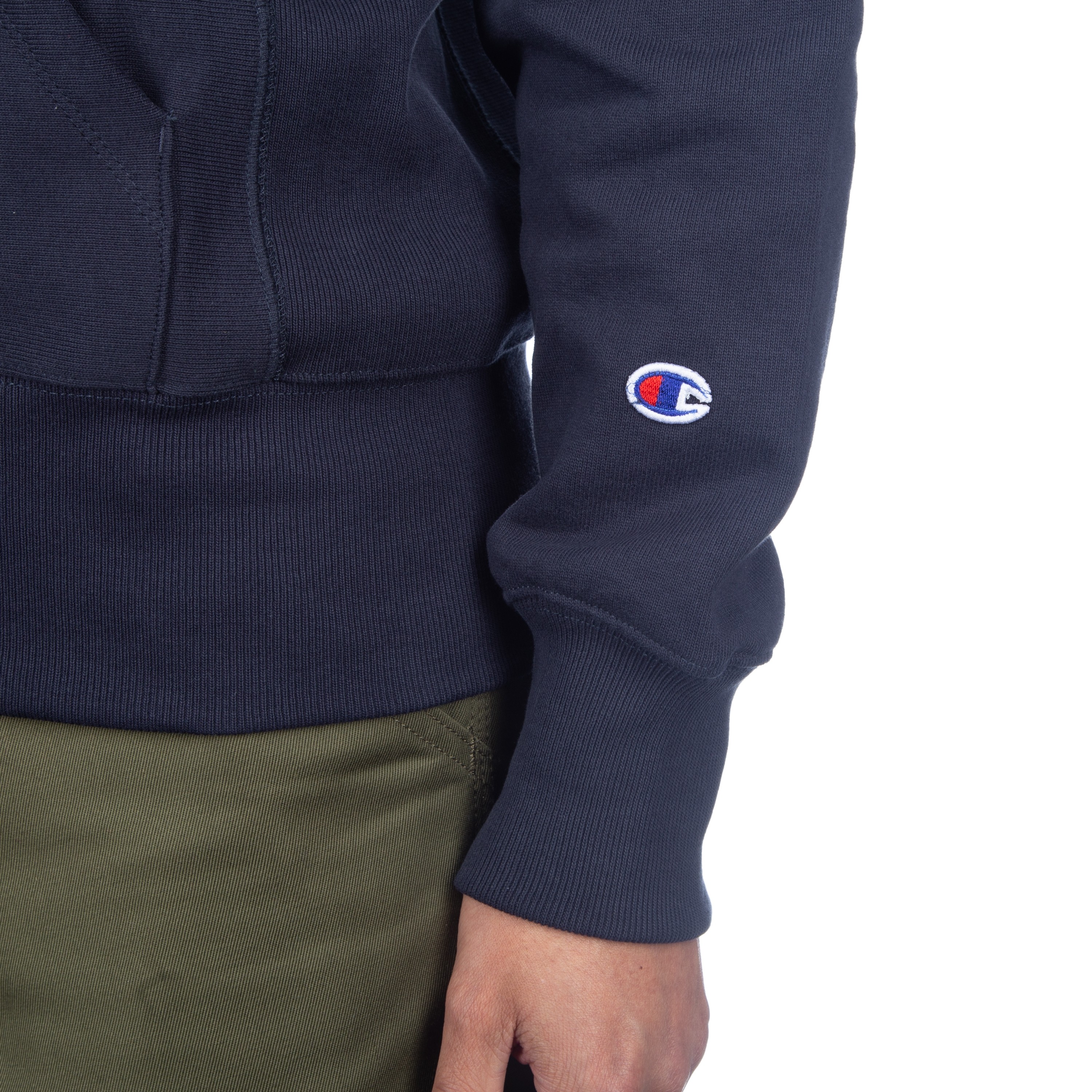Champion Reverse Weave Hooded Full Zip Sweatshirt (New Navy) - Consortium.