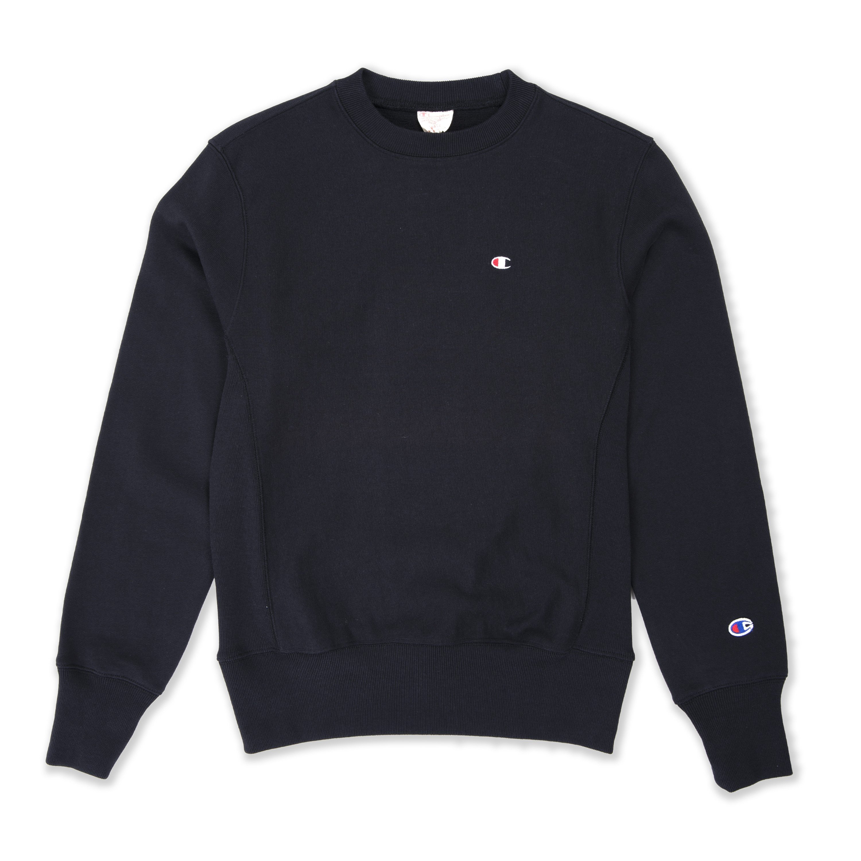 Champion Reverse Weave Small C Crew Neck Sweatshirt (Black) - 209137 ...