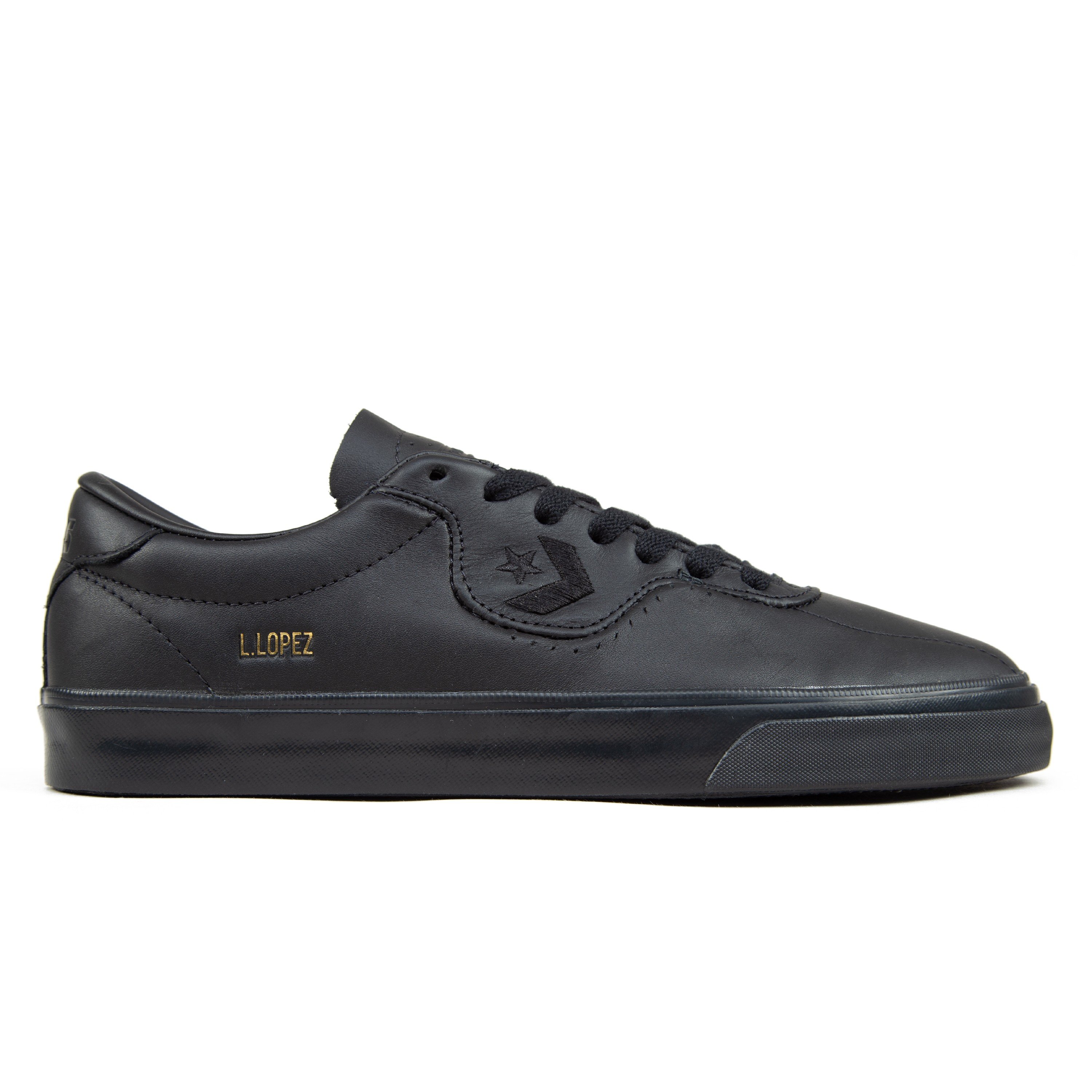 Converse Cons Leather Louie Lopez Pro Ox (Black/Black/Black) 166844C Consortium