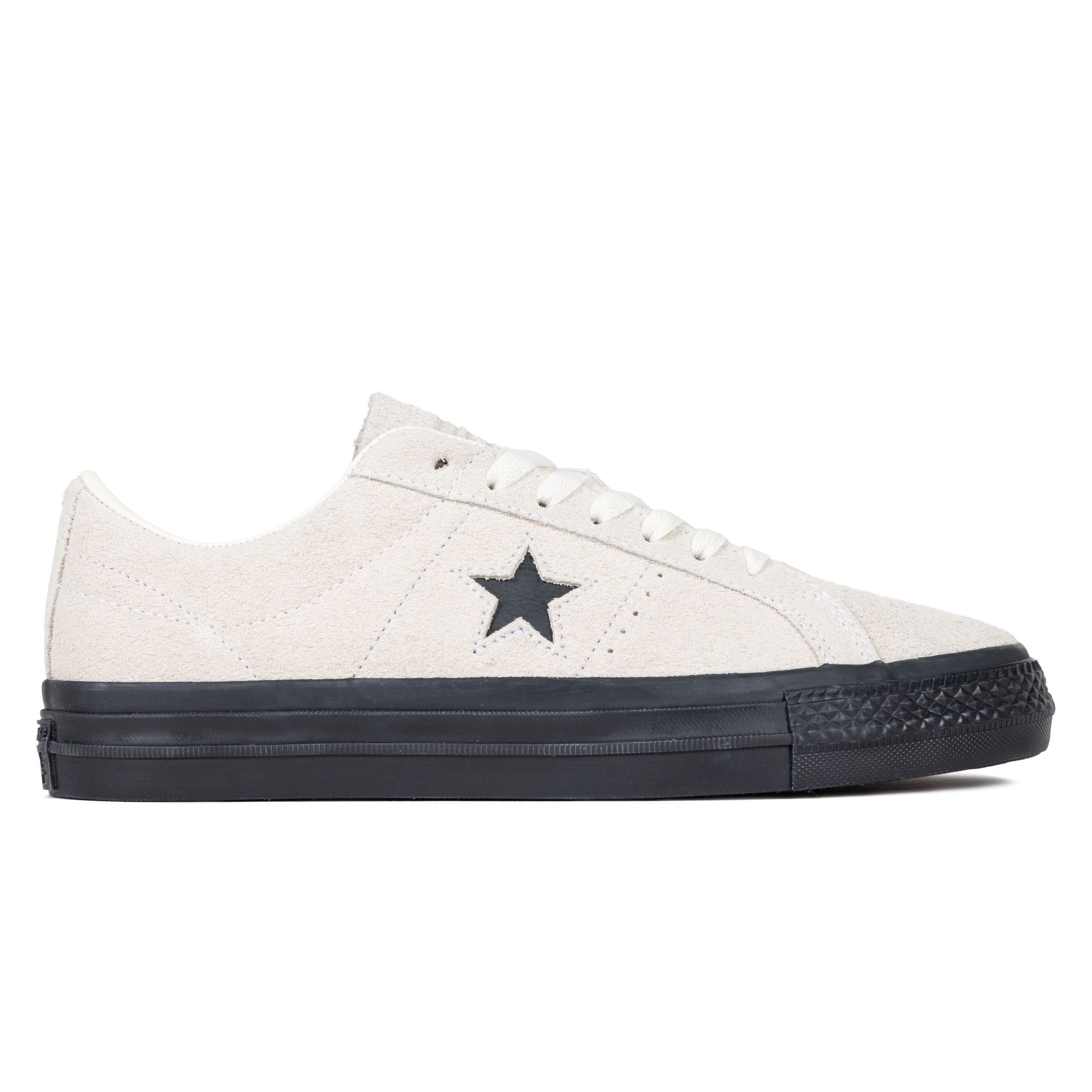 Converse Cons One Star Pro Ox Vintage Suede Egret Egret Black A04609C Consortium