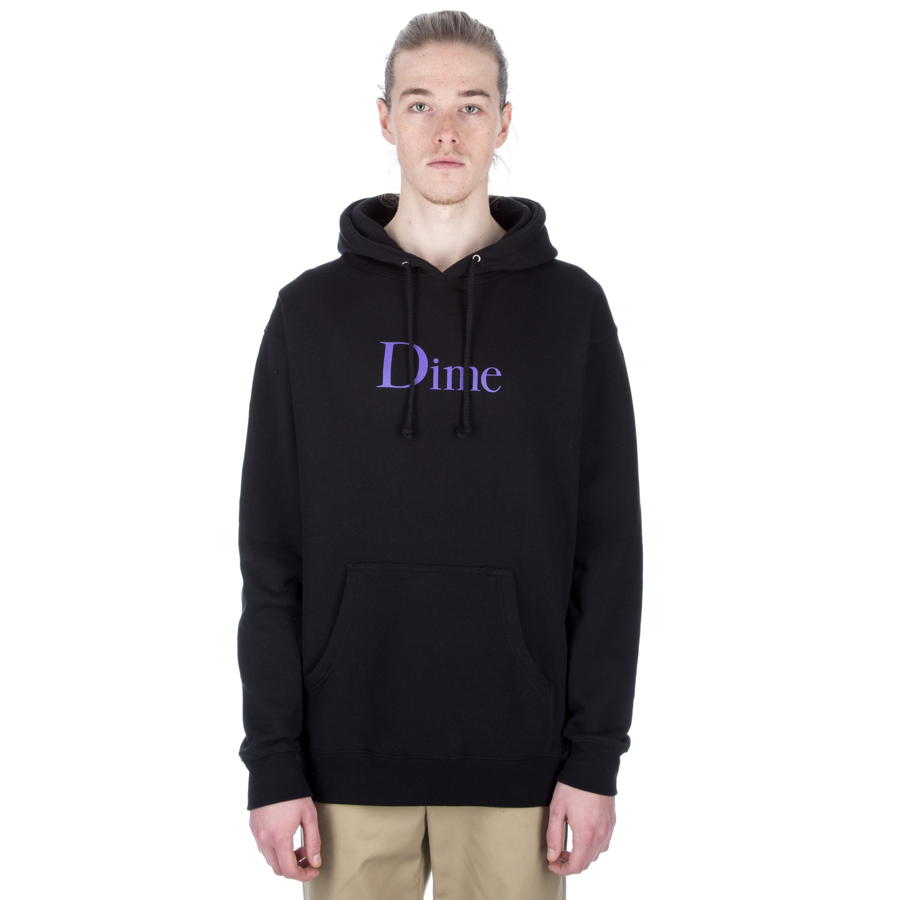 Dime Classic Logo Pullover Hooded Sweatshirt (Black) - Consortium.