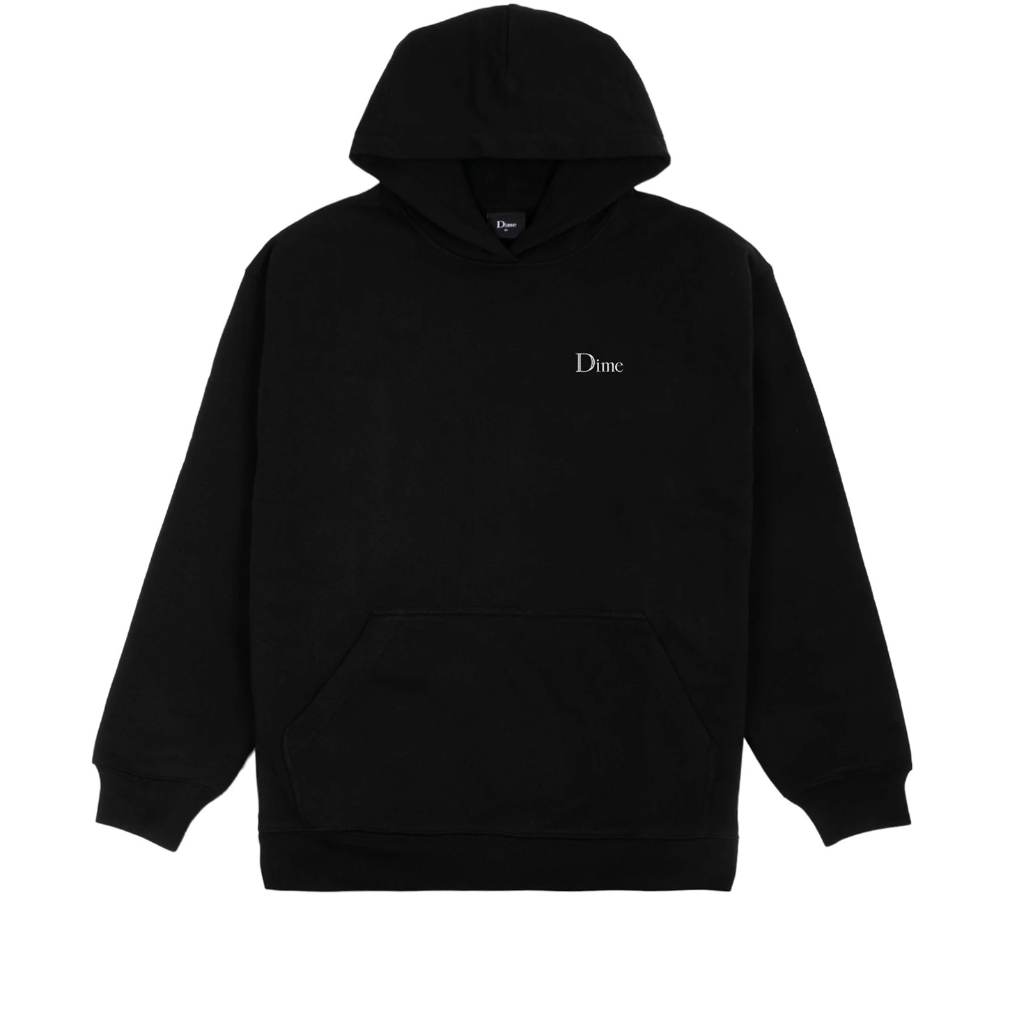 Dime Classic Small Logo Embroidered Pullover Hooded Sweatshirt (Black