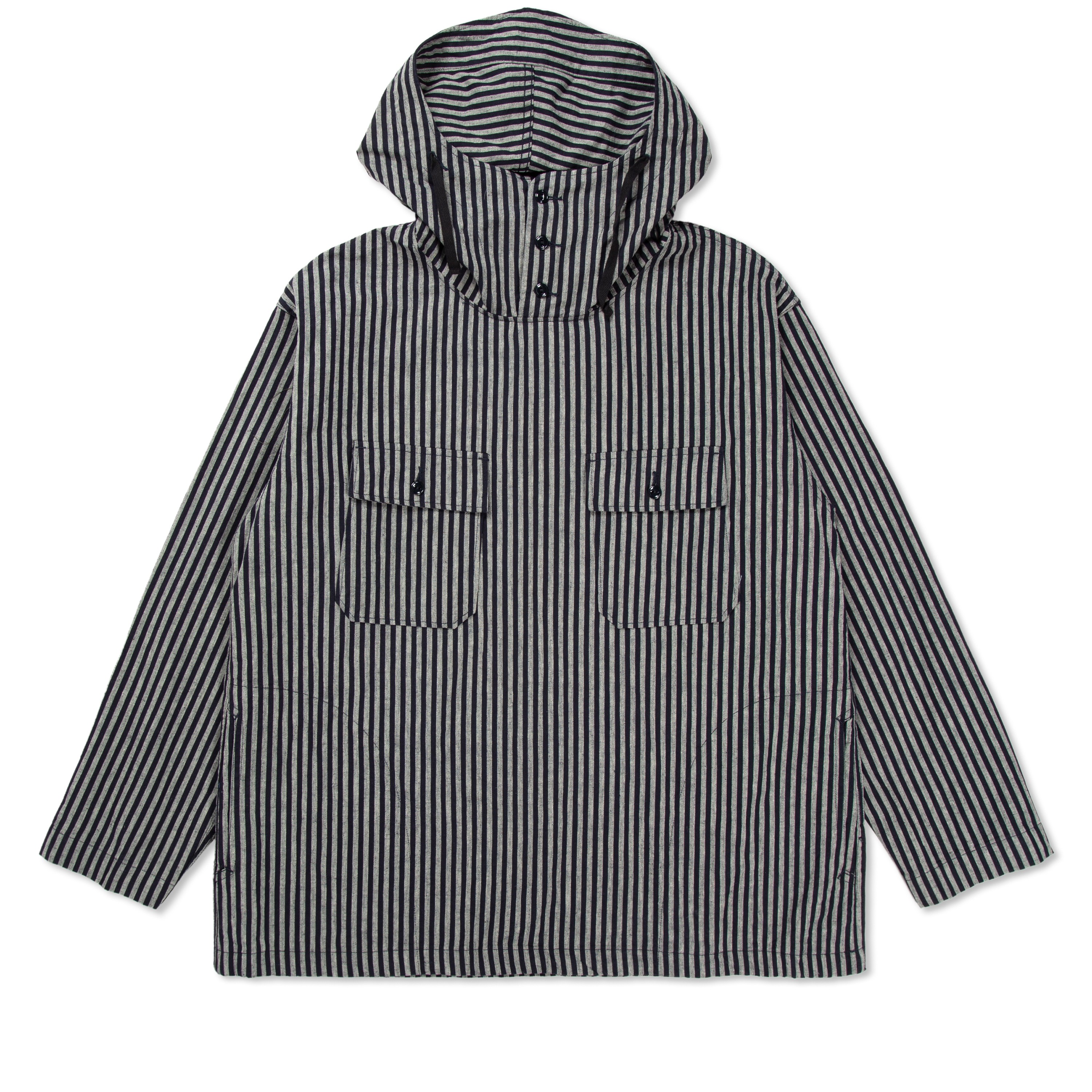 Engineered Garments Cagoule Shirt (Navy/Grey LC Wide Stripe) - 22F1A010 ...