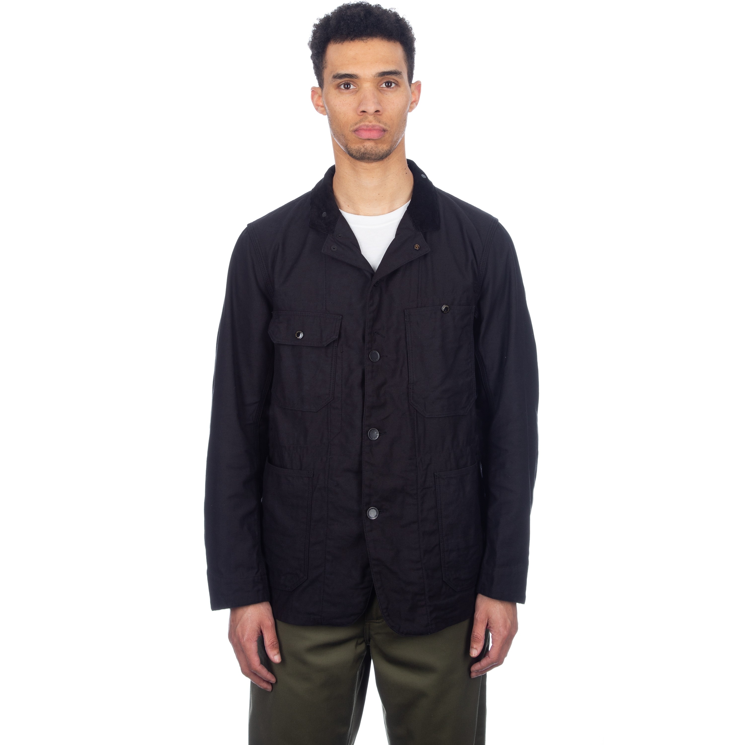 Engineered Garments Coverall Jacket (Black Cotton Reversed Sateen