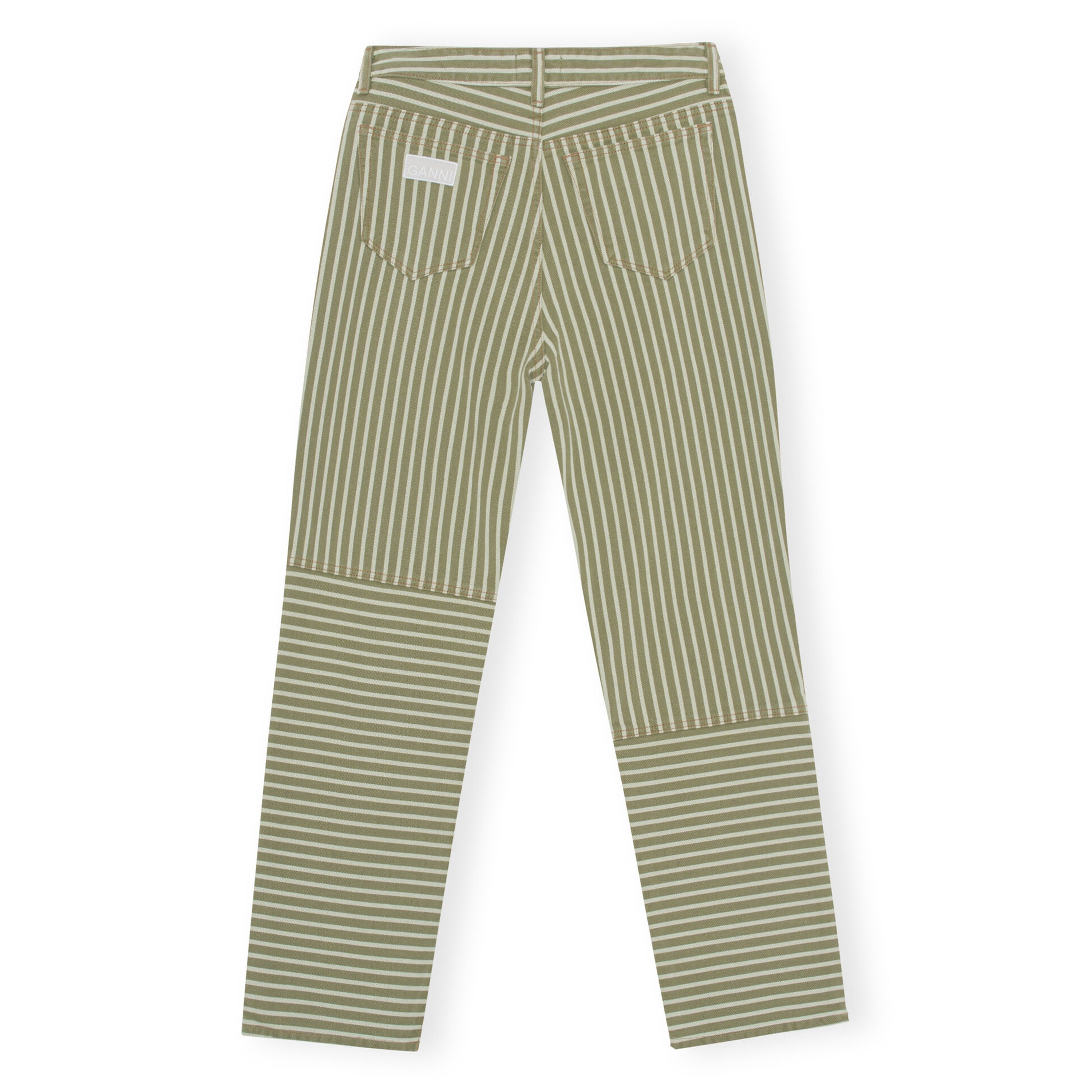 GANNI Stripe Denim Cutline Figni Jeans (Stripe Loden Green) - J1105 359 ...