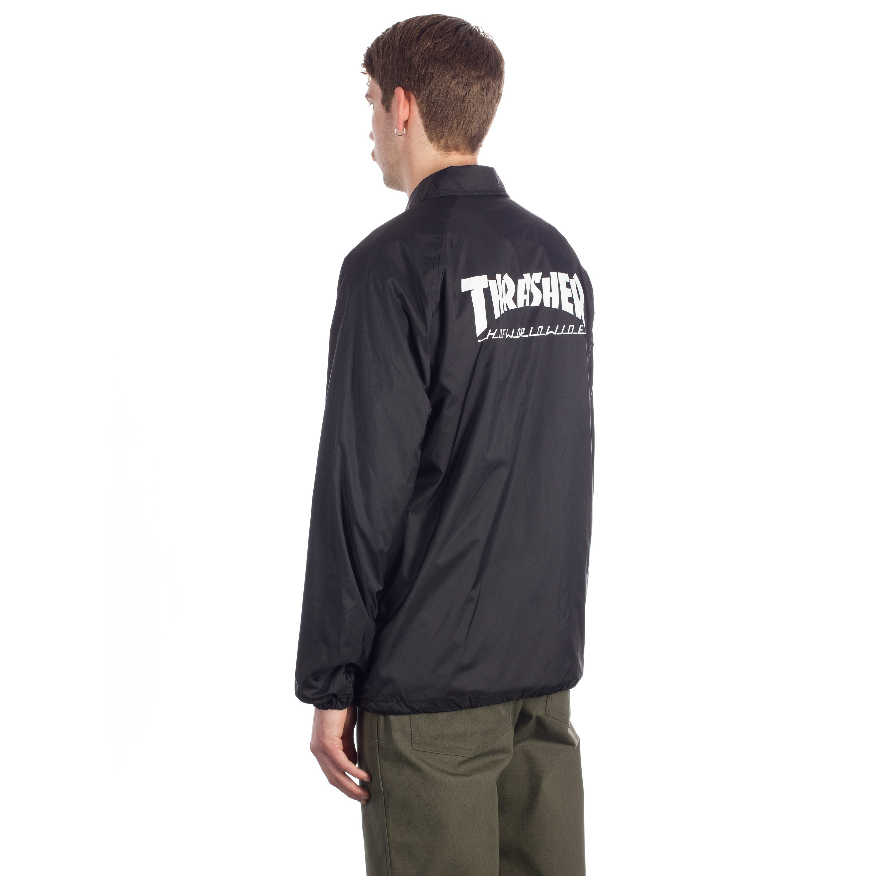 HUF X Thrasher Classic H Coaches Jacket (Black) - Consortium.