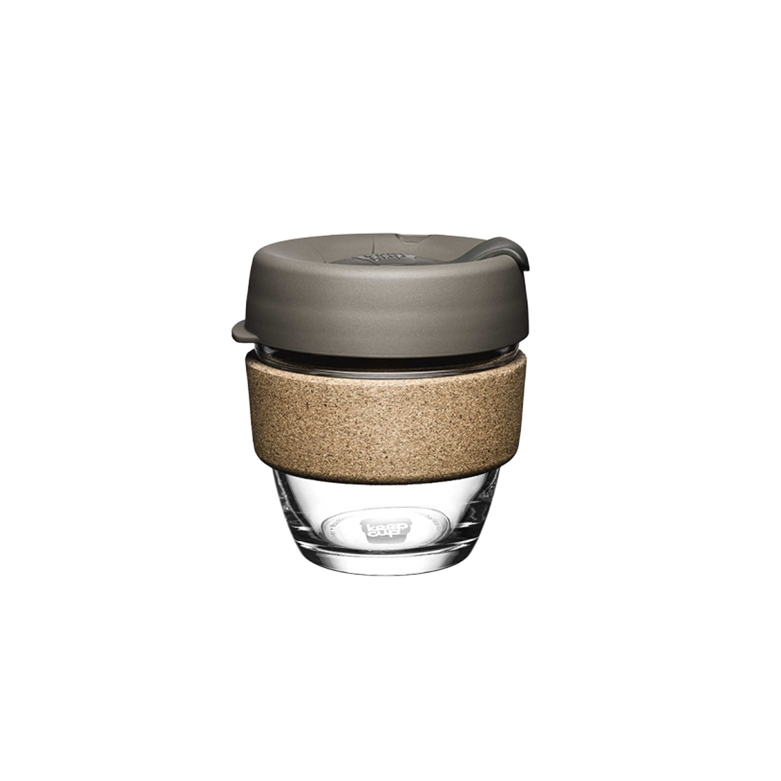 KeepCup Glass 8oz Brew Cork Reusable Cup (Latte) BCLAT08 Consortium