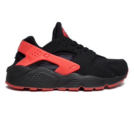 huaraches black and red