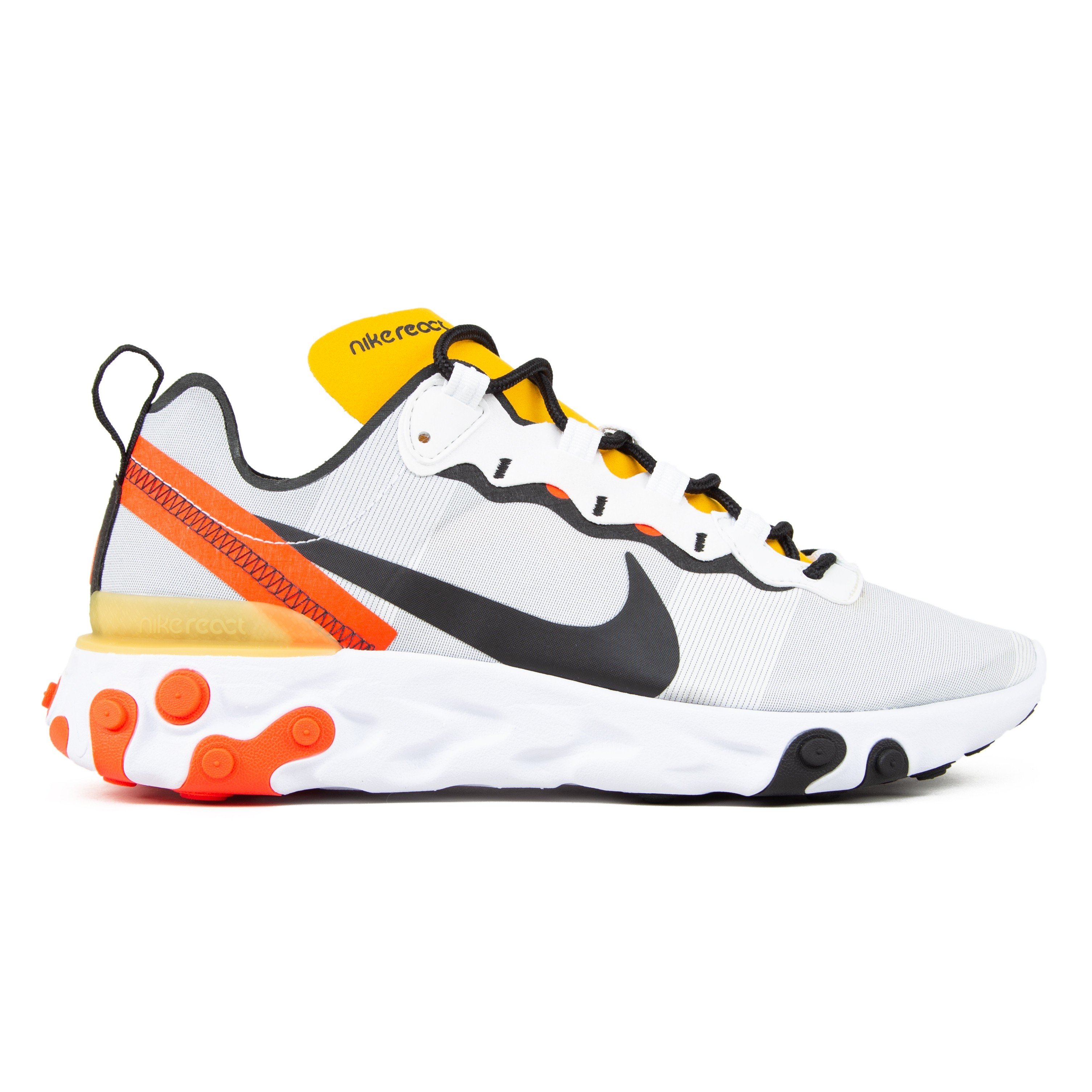 Nike React Element 55 White Black Bright Crimson BQ6166 102 Consortium