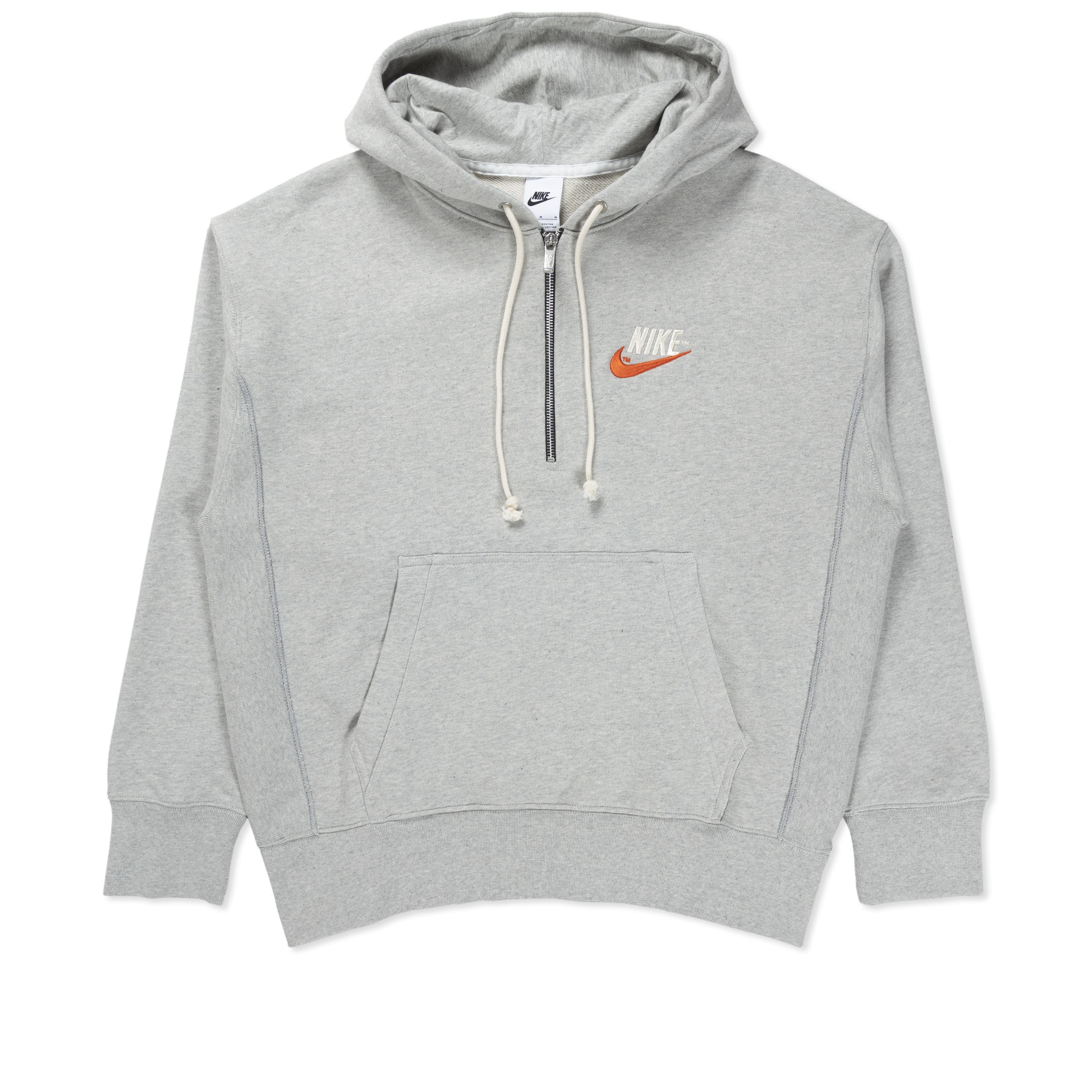 Nike Sportswear French Terry Pullover Half Zip Hooded Sweatshirt (Grey