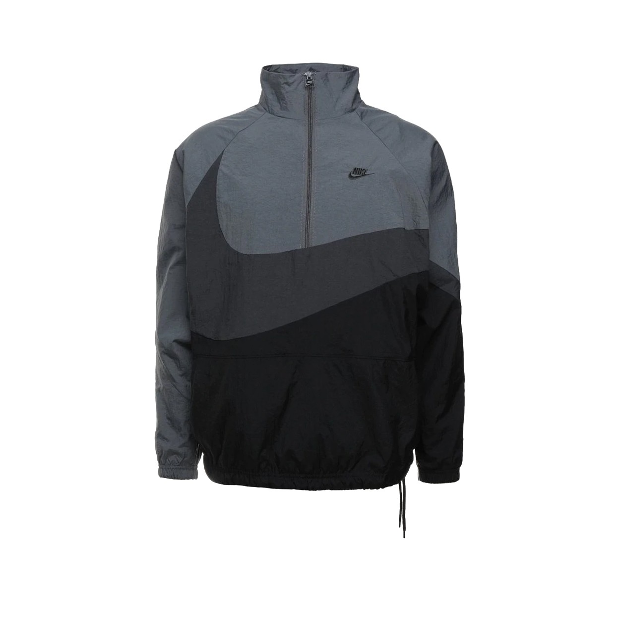 Nike Swoosh Woven Half-Zip Jacket (Black/Anthracite/Dark Grey ...