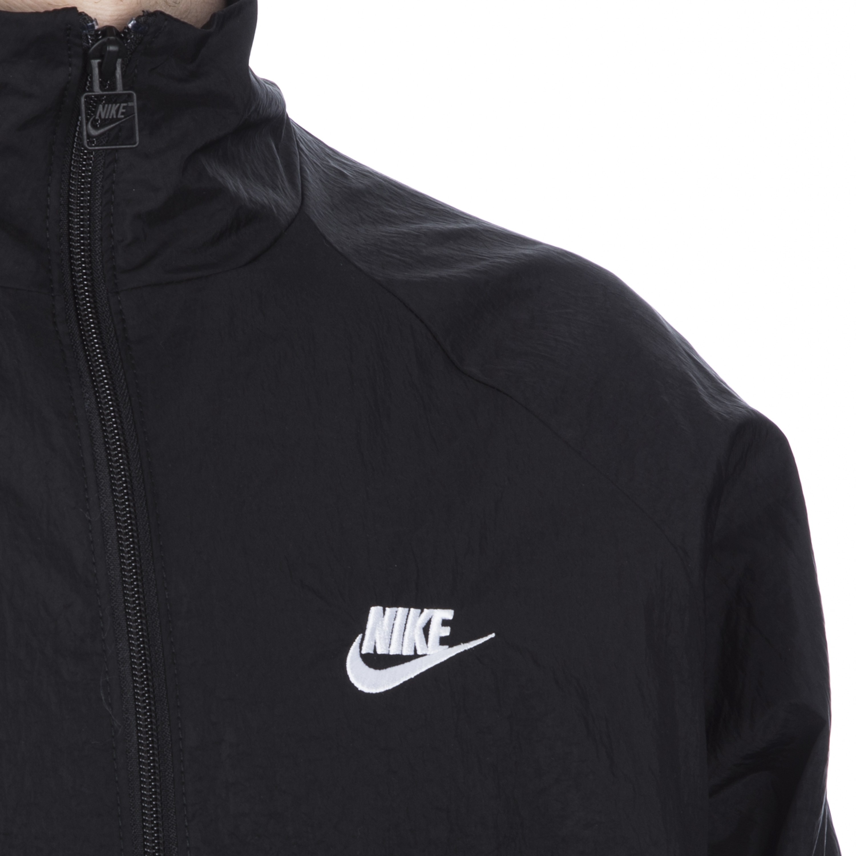 Nike Swoosh Woven Half-Zip Jacket (Black/White/White) - Consortium.