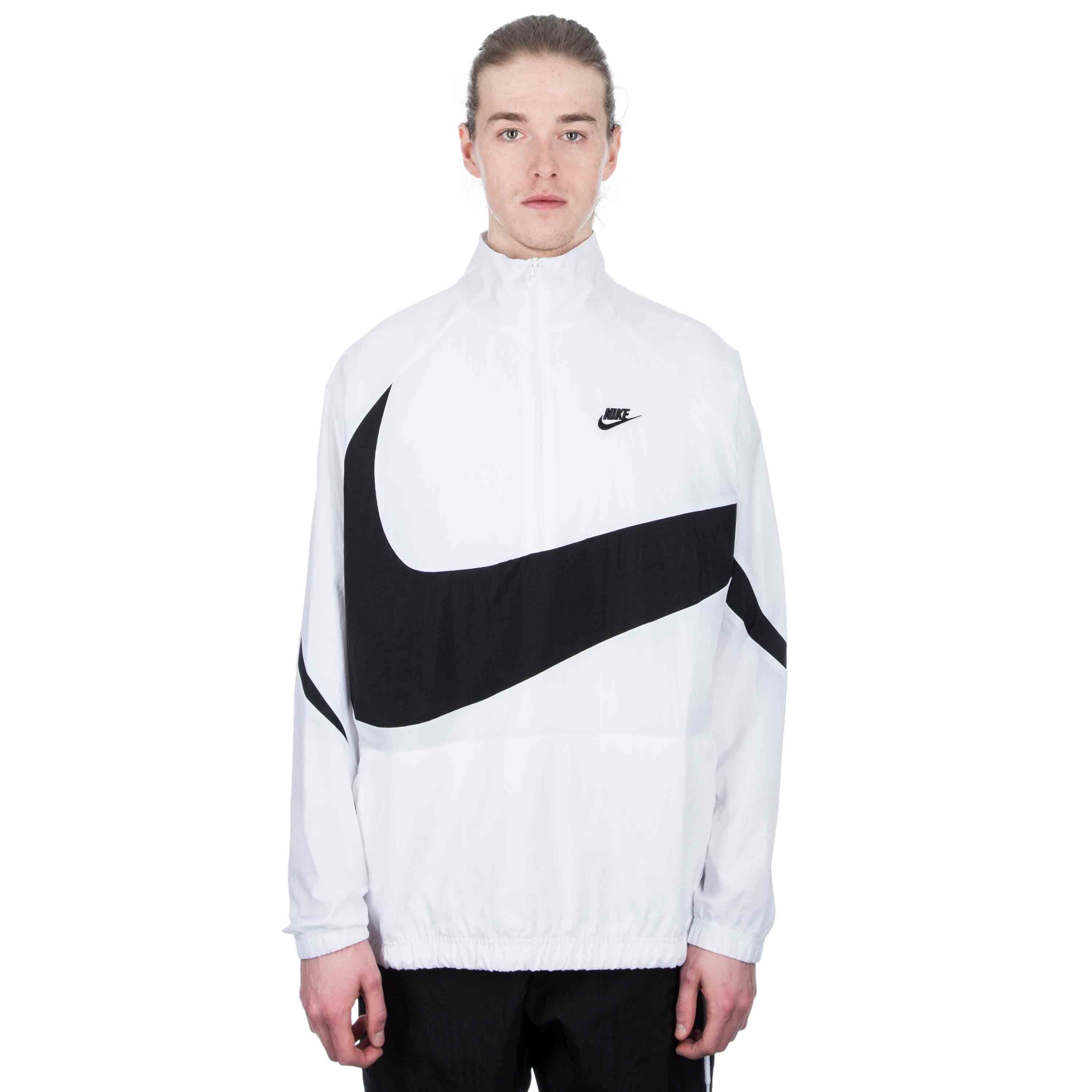 Nike Swoosh Woven Half-Zip Jacket (White/White/Black) - Consortium.