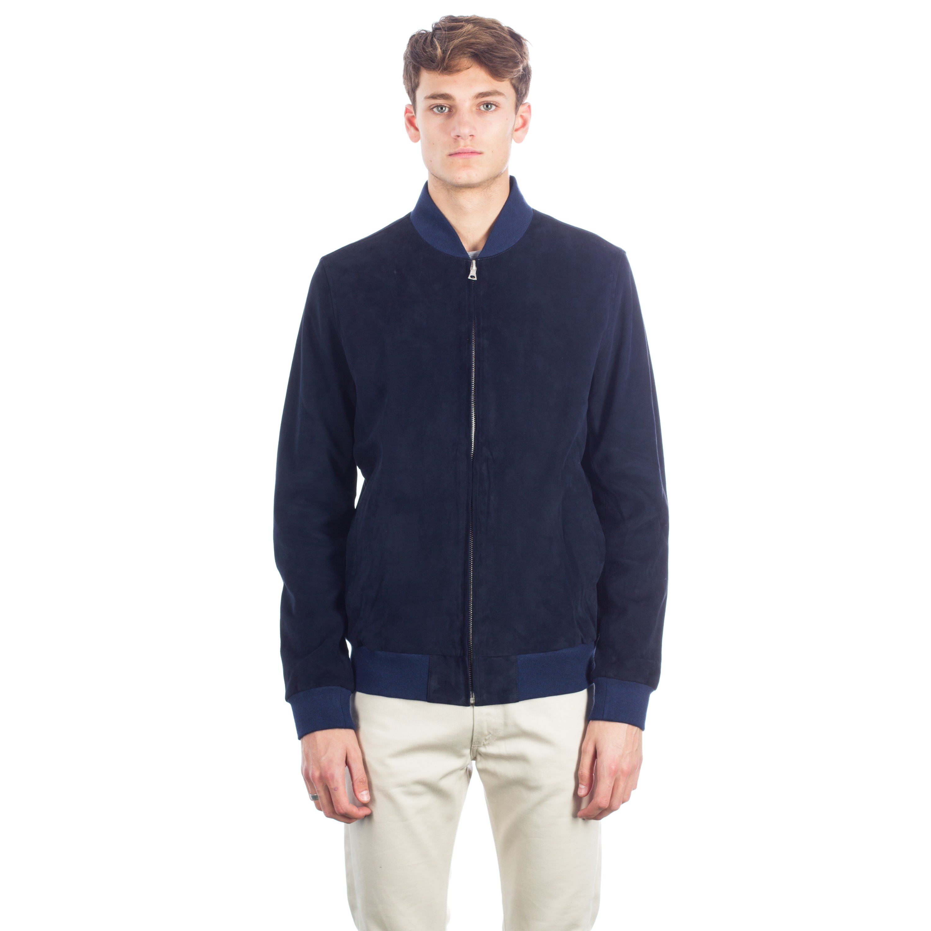 Norse Projects Hak Suede Bomber Jacket (Navy) - Consortium.