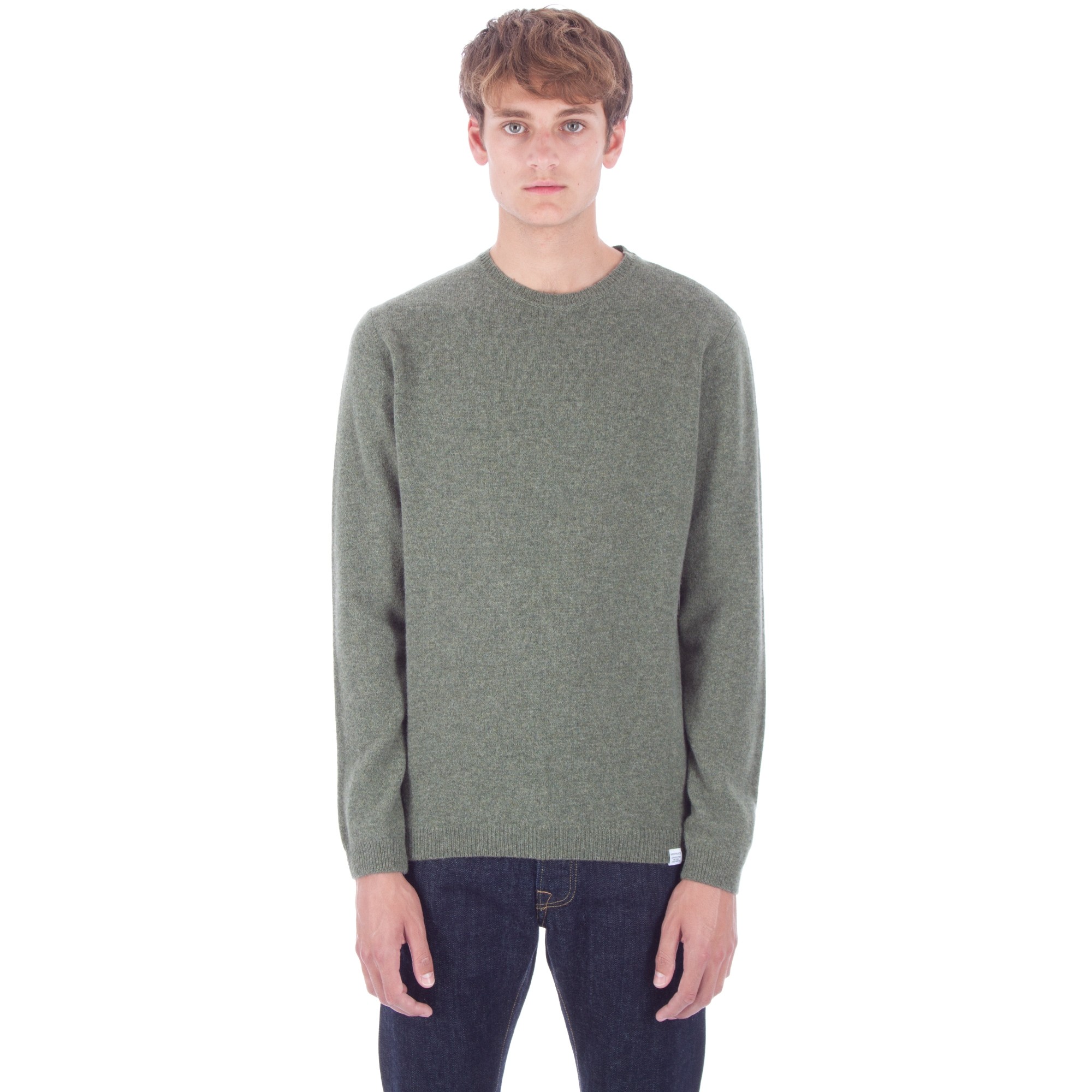 Norse Projects Sigfred Lambswool Jumper (Dried Olive) - Consortium.