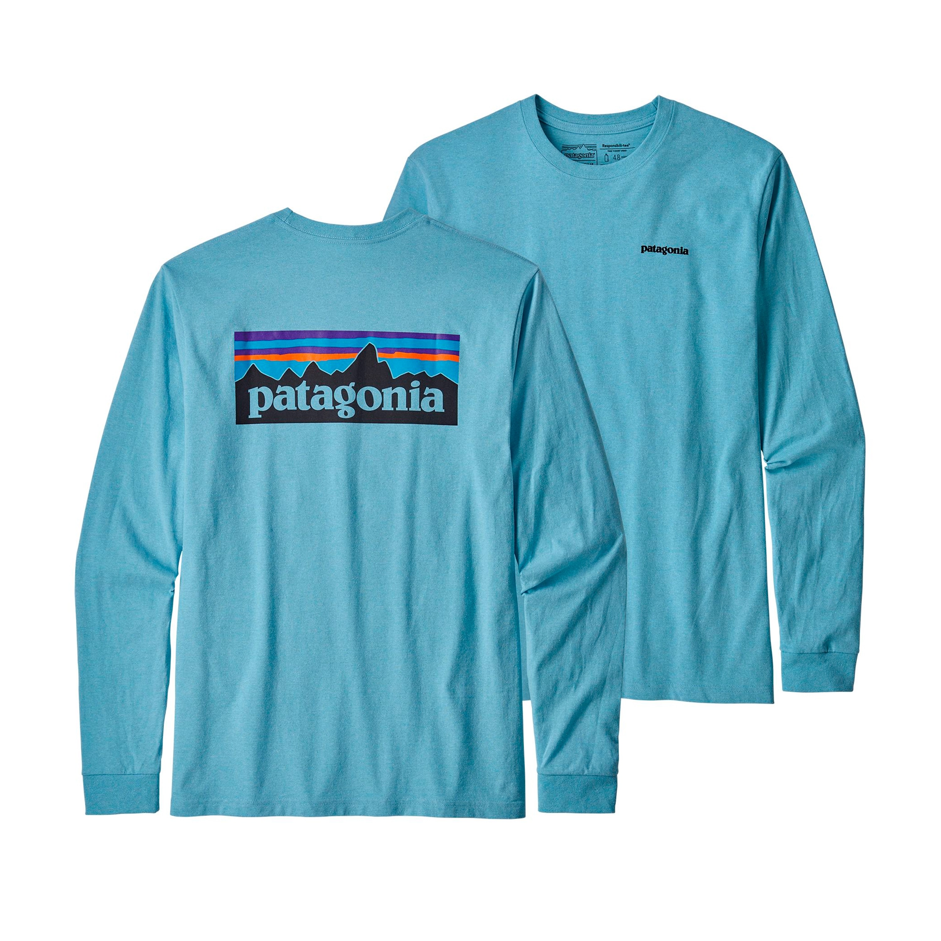 Patagonia P-6 Logo Responsibili-Tee Long Sleeve T-Shirt (Break Up Blue ...