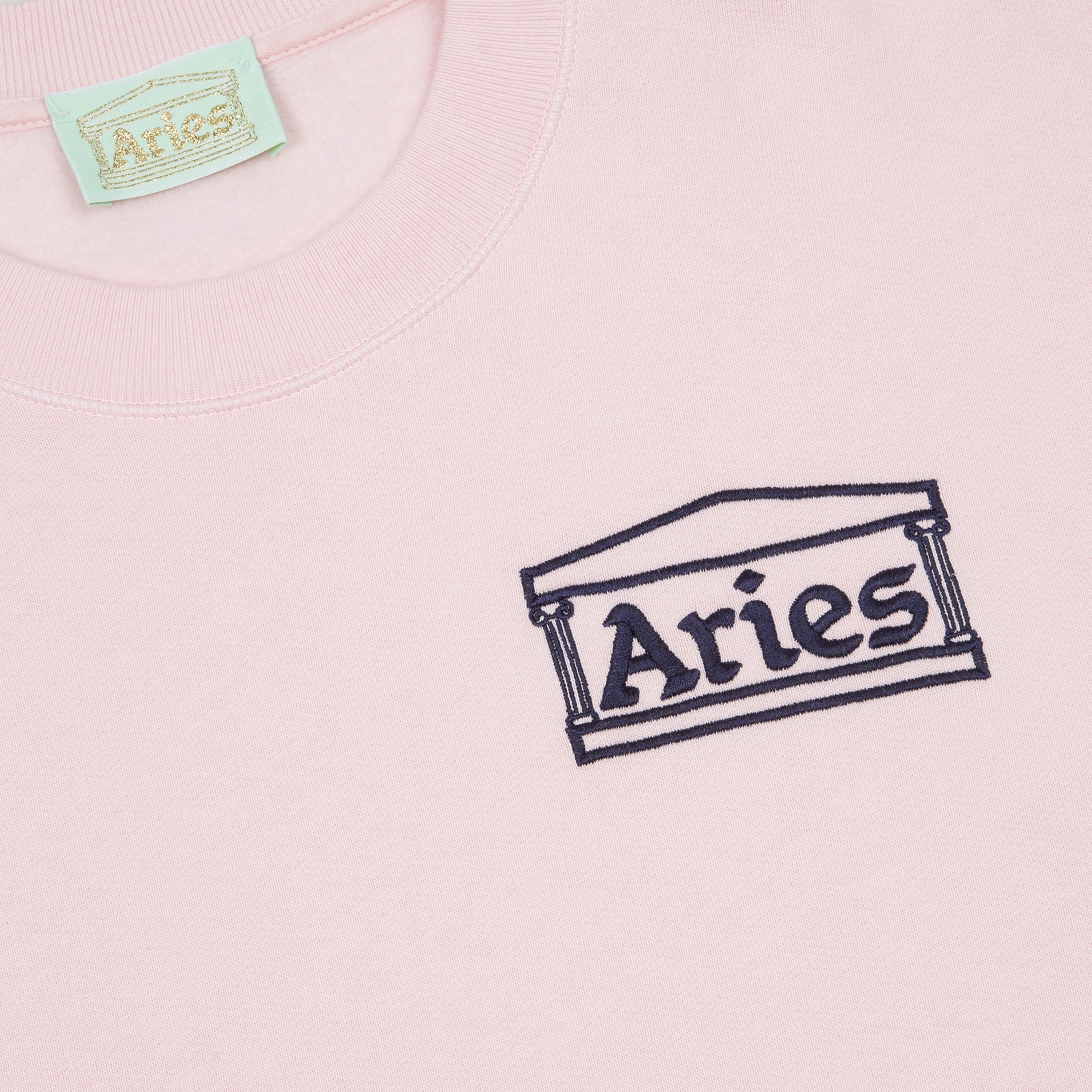 Aries Logo Crew Neck Sweatshirt (Pink) SOAR20000-PINK - Consortium.