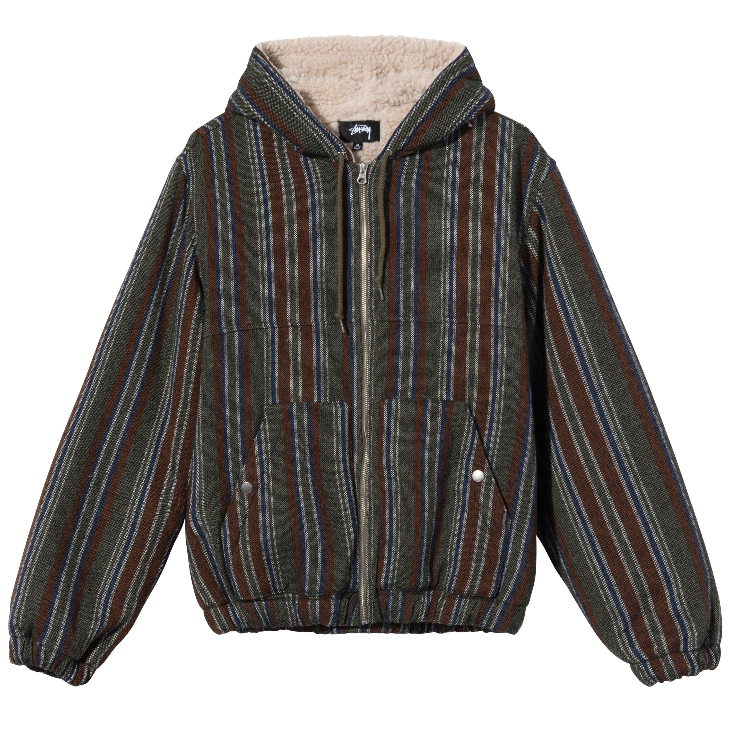 Stussy Wool Stripe Work Jacket (Olive) - 115606-OLV - Consortium