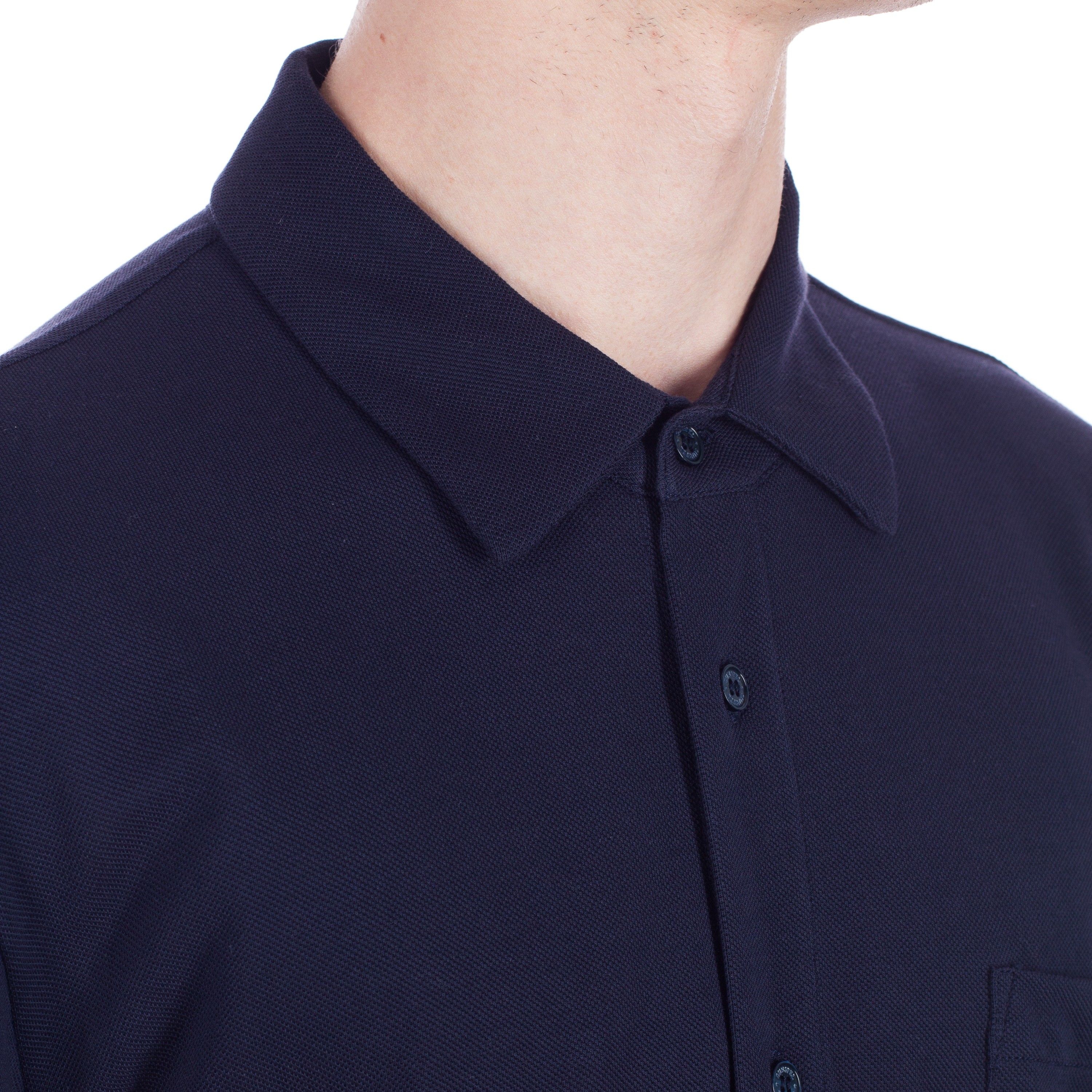 Sunspel Pique Shirt (Navy) - Consortium.