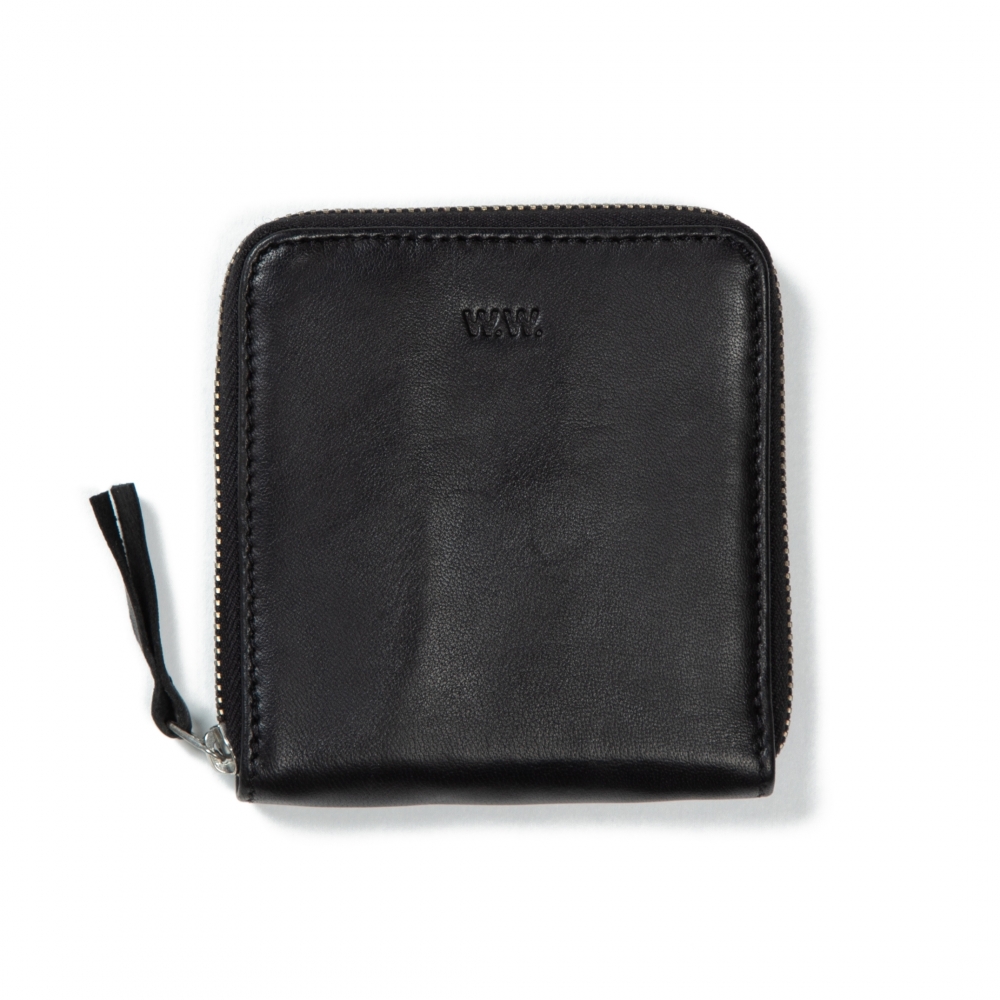 Wood Wood Square Wallet (Black Leather)