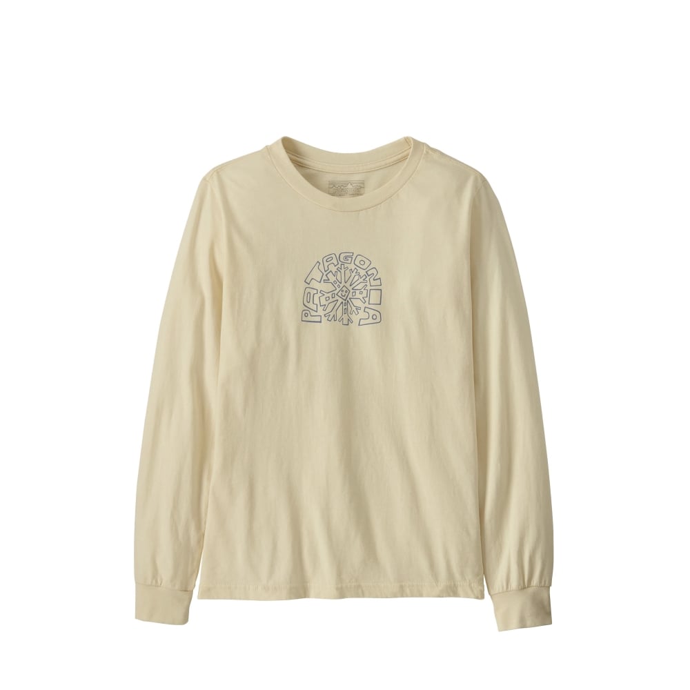 Kids' Patagonia Graphic Long Sleeve T-Shirt (Skisel: Undyed Natural)