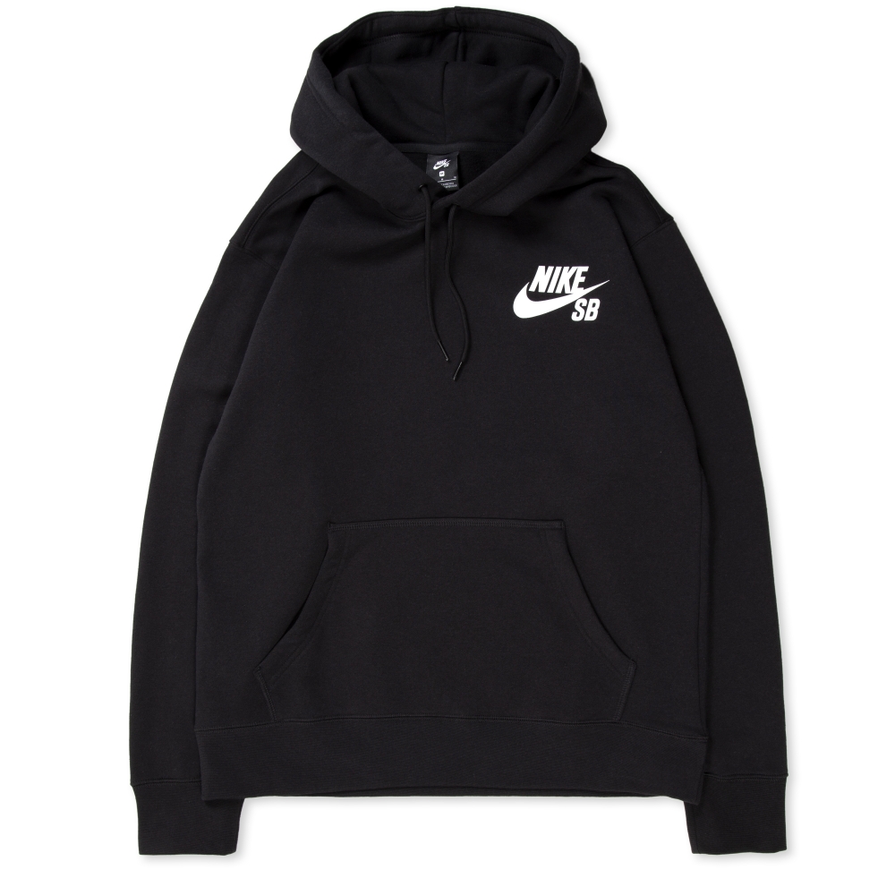 Nike SB Icon Pullover Hooded Sweatshirt (Black/White) - CW7064-010 ...