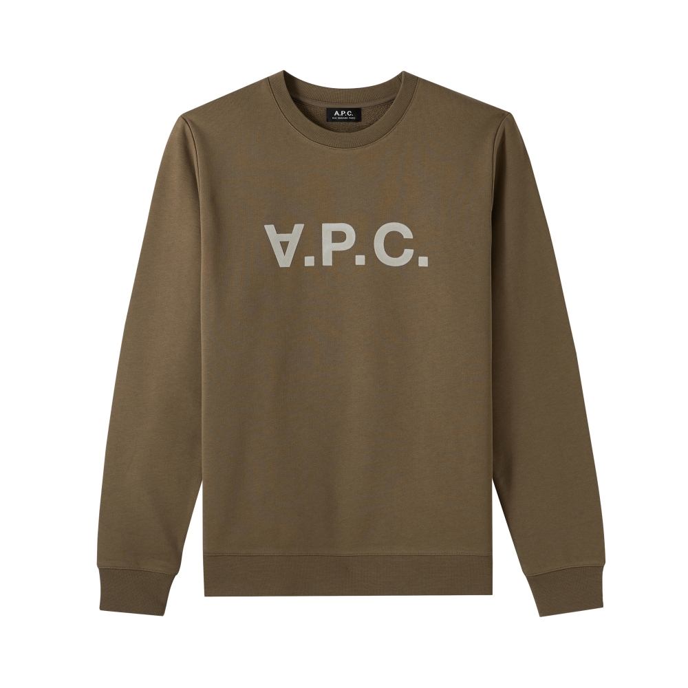 A.P.C. VPC Bicolore Crew Neck Sweatshirt (Khaki/Grey)