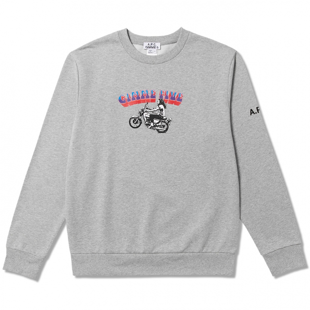 A.P.C. x Gimme Five Mika Crew Neck Sweatshirt 'Interaction Collection' (Heather Grey)