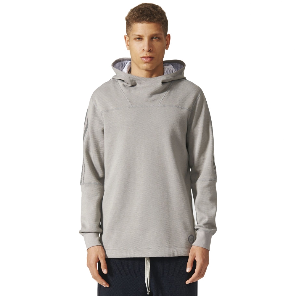 adidas Originals by wings + horns Bonded Linen Pullover Hooded Sweatshirt (Mgh Solid Grey)