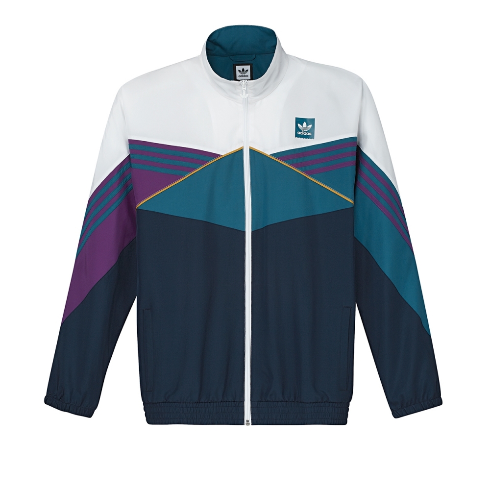 adidas Skateboarding Court Jacket (White/Collegiate Navy/Tribe Purple/Real Teal S18)