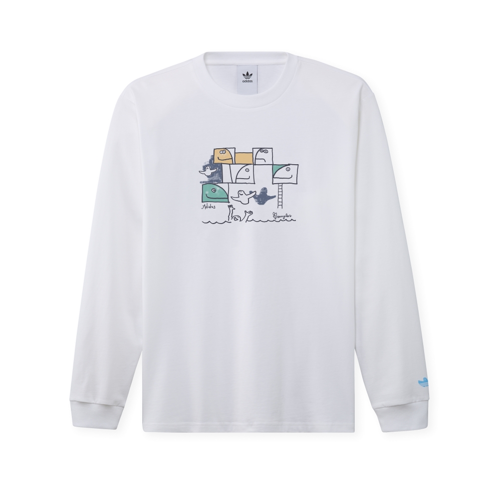 adidas Skateboarding Shmoofoil Pool Long Sleeve T-Shirt (White/Multicolour)