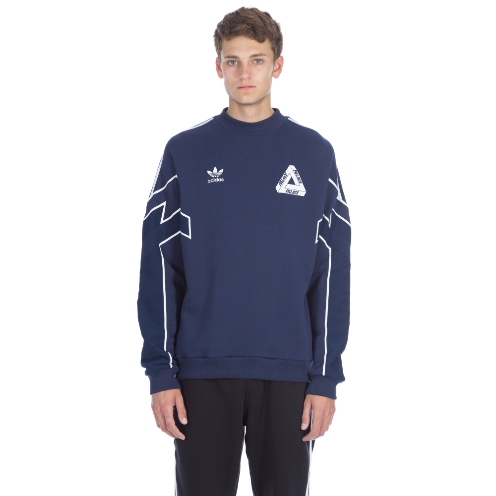 Adidas x Palace Crew Neck Sweatshirt (Night Indigo) - Consortium.