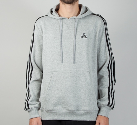 Adidas x Palace Pullover Hooded Sweatshirt Grey)