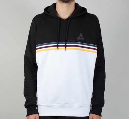 adidas x Palace Stripe Pullover Hooded Sweatshirt (White/Black)