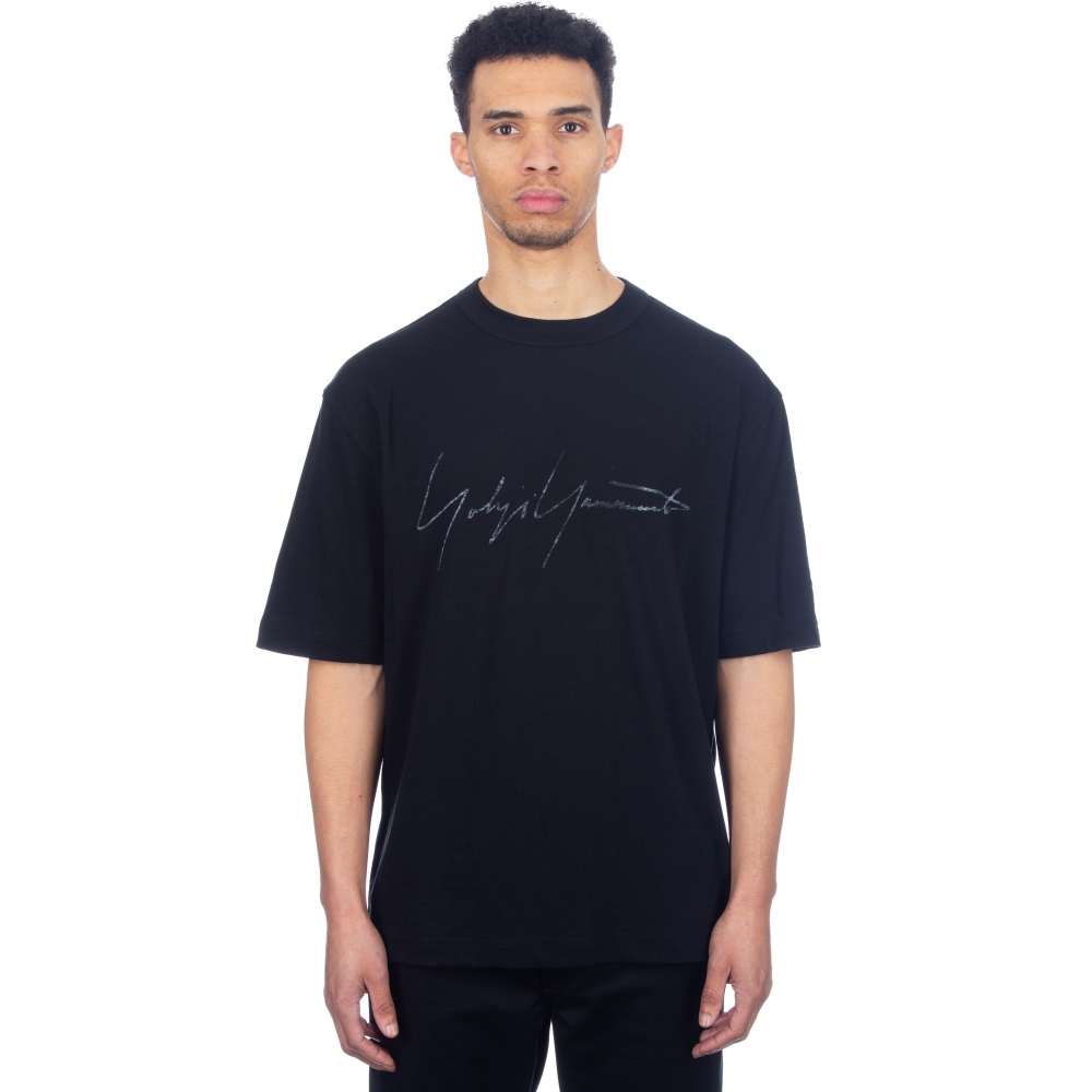 adidas Y-3 Distressed Signature T-Shirt (Black)