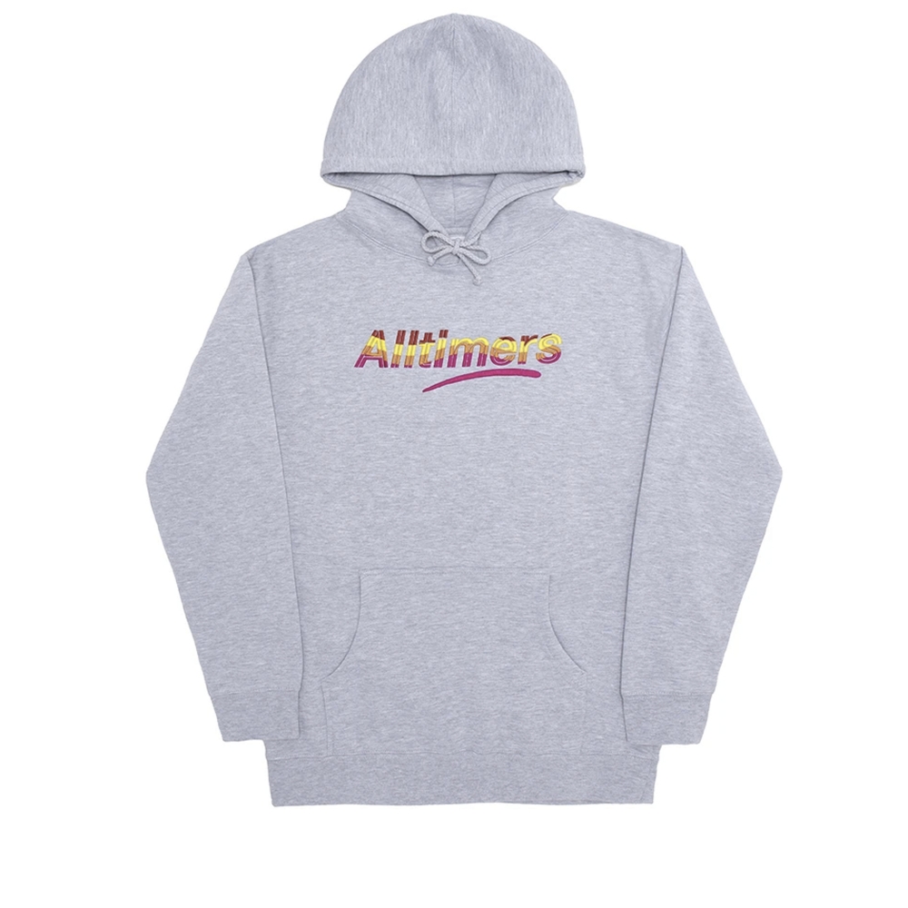 Alltimers Embroidered Wave Estate Pullover Hooded Sweatshirt (Heather Grey)