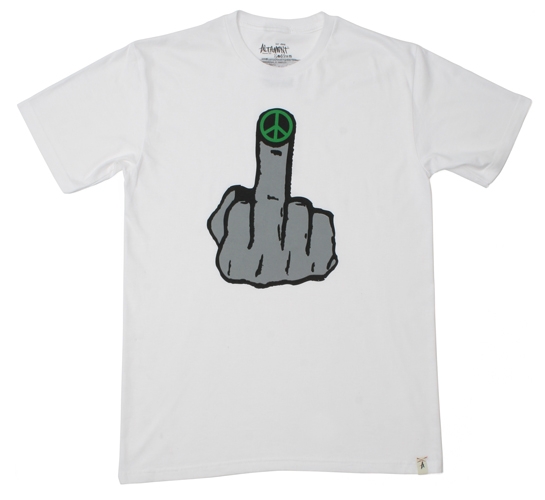 Altamont Men's T-Shirt - Peace Finger (White)