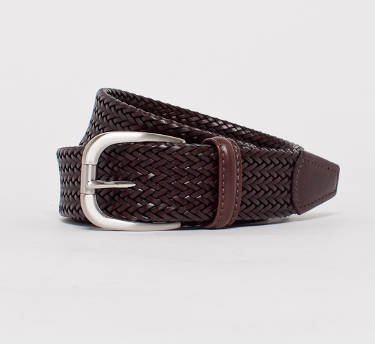 Anderson's Plaited Leather Belt (Dark Brown) - Consortium.