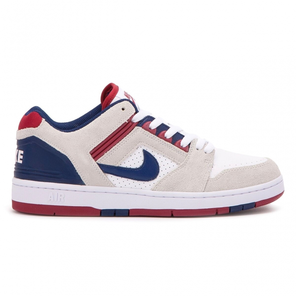 Nike SB Air Force II Low (White/Blue Void-Red Crush-White)