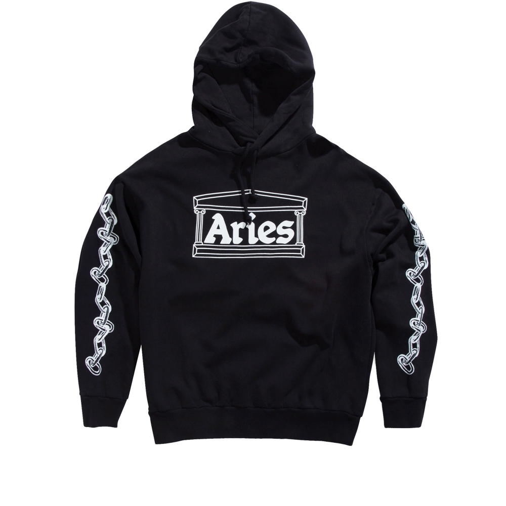 Aries 2 Chains Pullover Hooded Sweatshirt (Black)